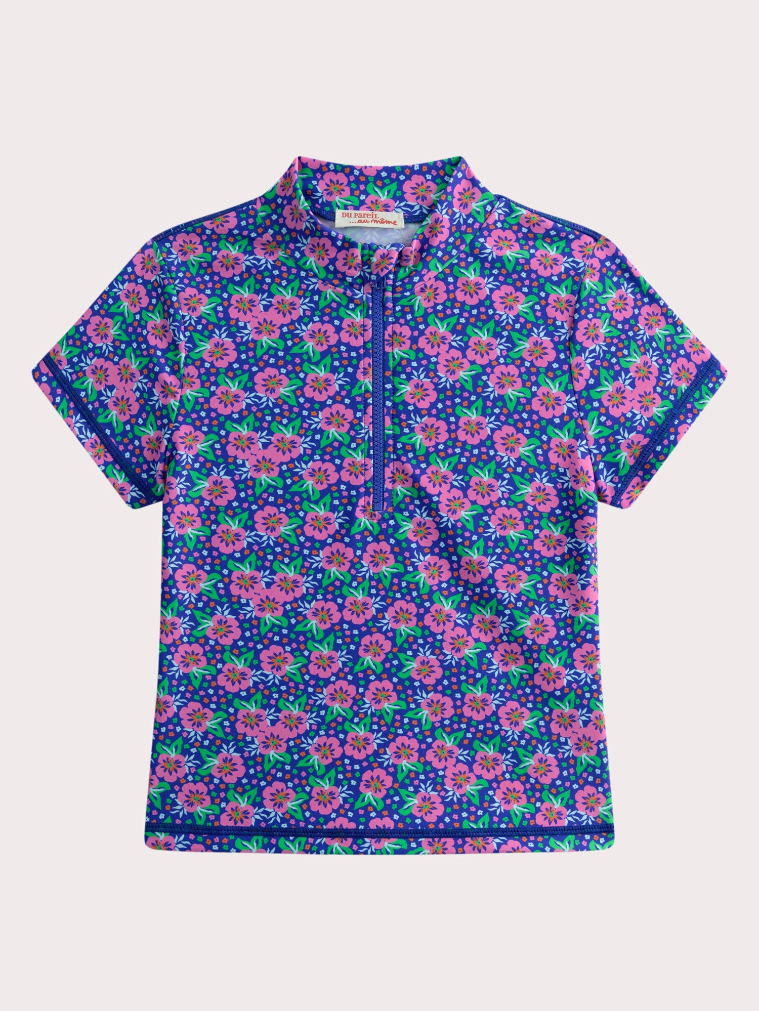 Tee-shirt De Bain Bleu Anti-uv Fleuri Pour - Fille - Du Pareil Au Même