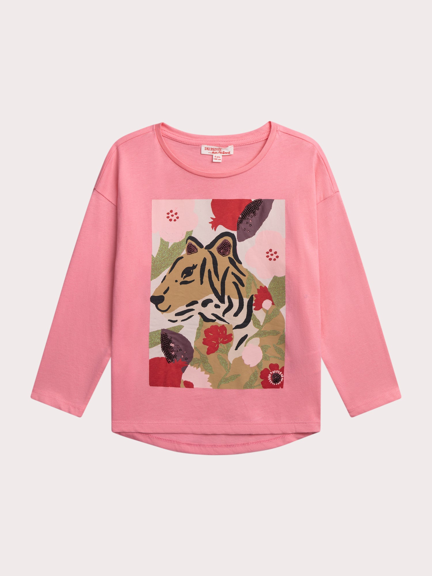 T-shirt Manches Longues Rose Animation Affiche Tigre - 10 ans - Fille - Du Pareil Au Même