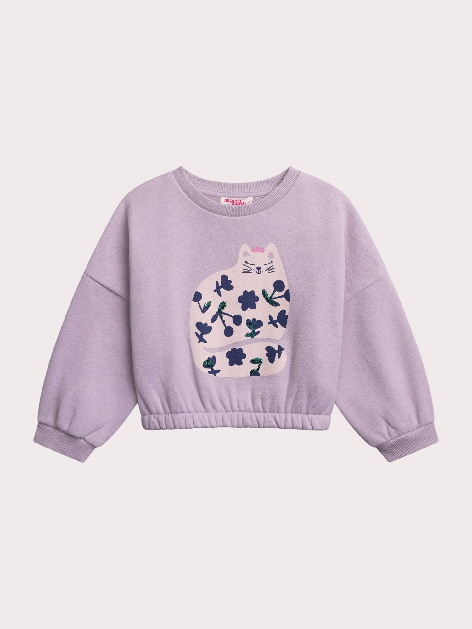 Sweat Violet Animation Chat - Fille - Du Pareil Au Même