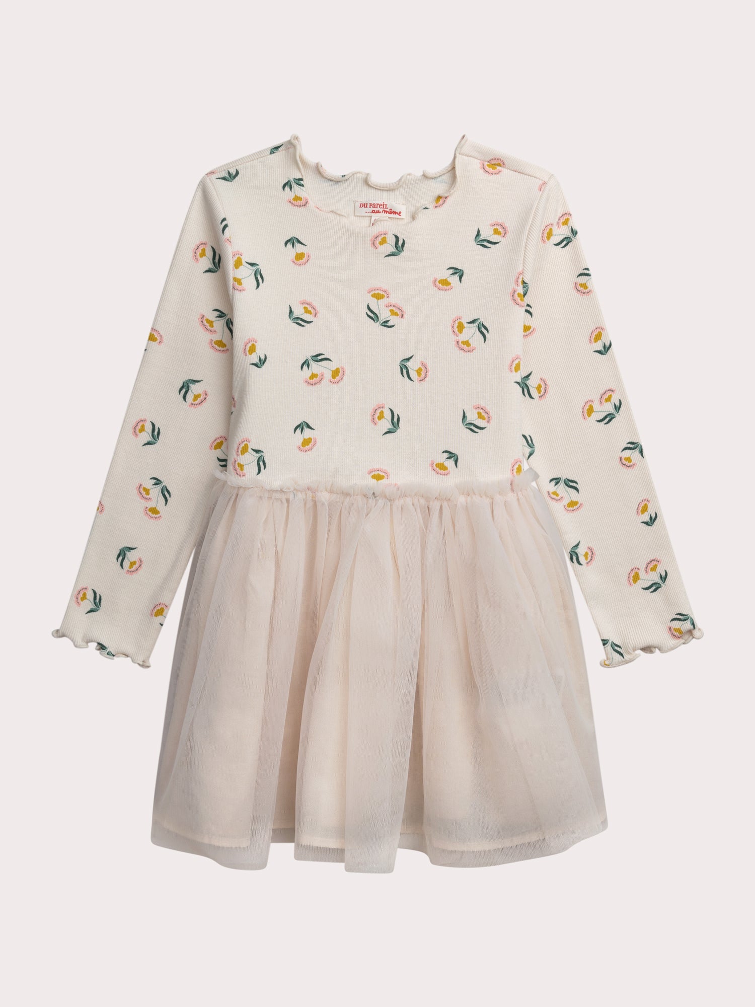 Robe Écrue En Côte Et Tulle - 4 ans - Fille - Du Pareil Au Même