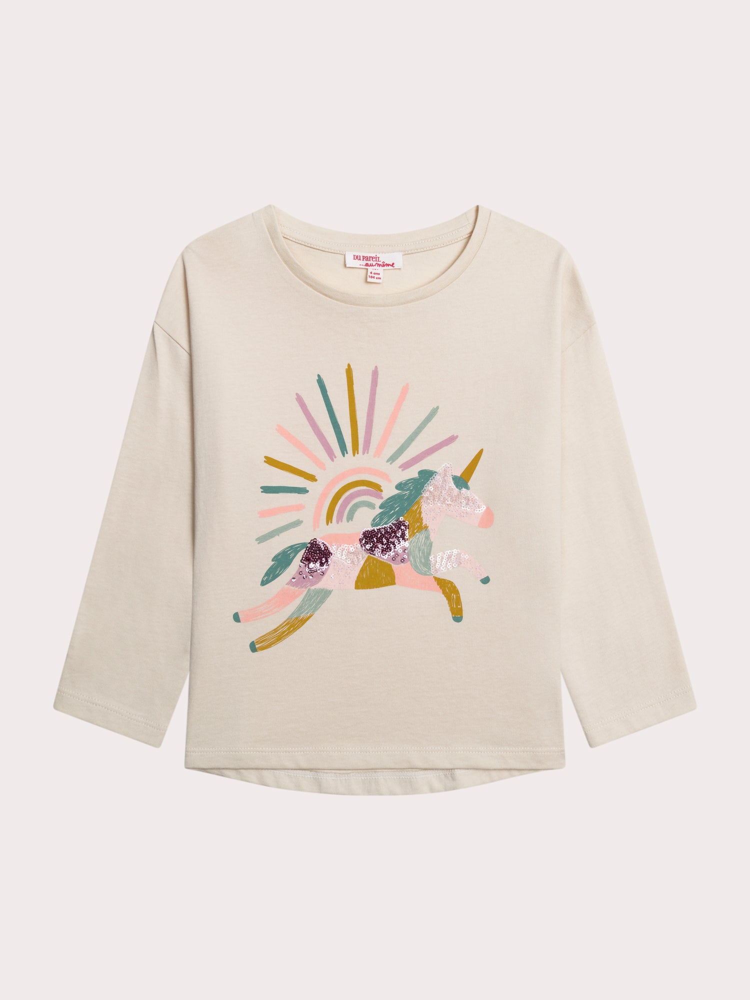 T-shirt Écru Animation Licorne - 4 ans - Fille - Du Pareil Au Même
