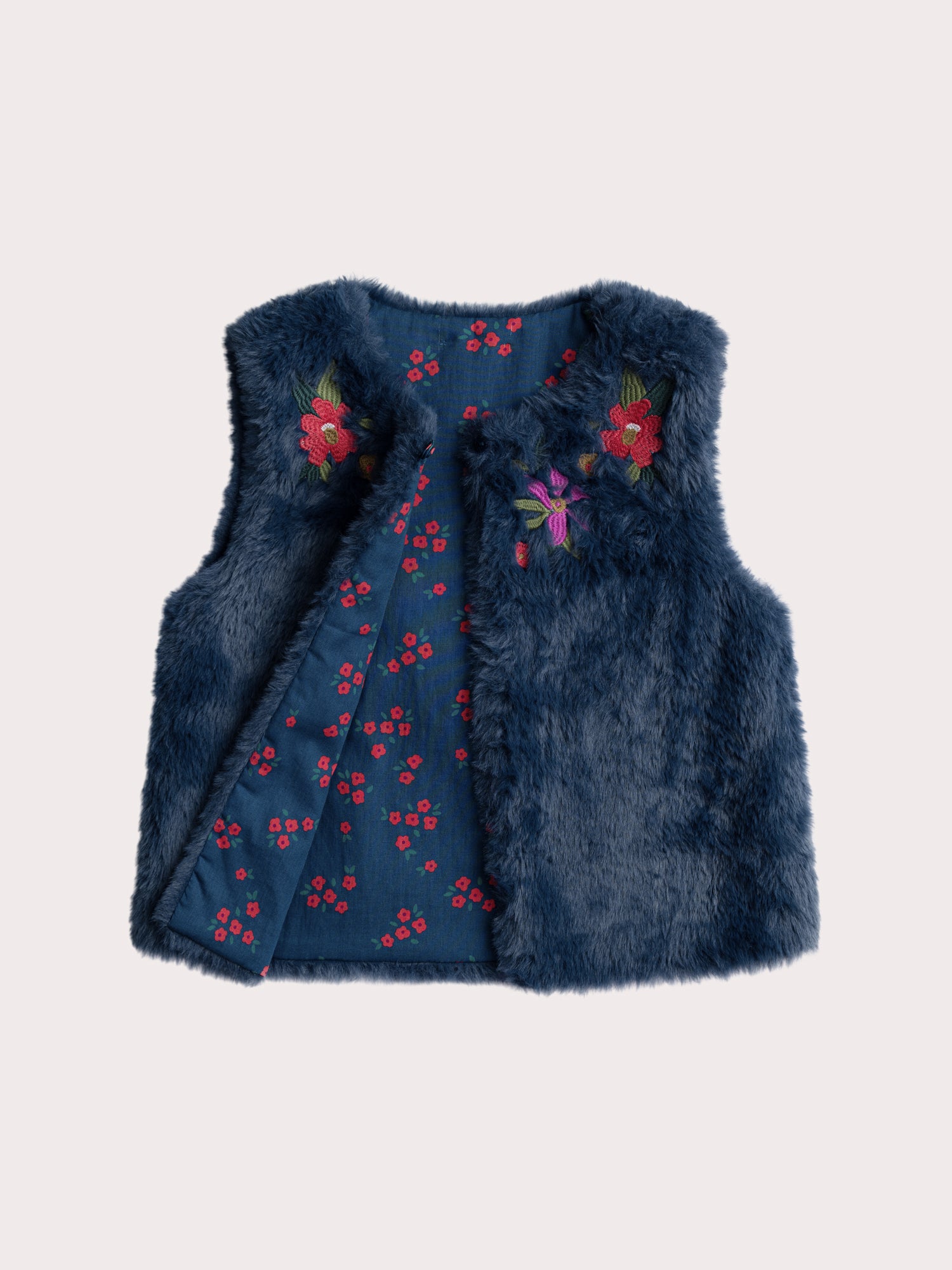 Veste Sans Manches Brodée En Fourrure Synthétique - 5 ans - Fille - Du Pareil Au Même