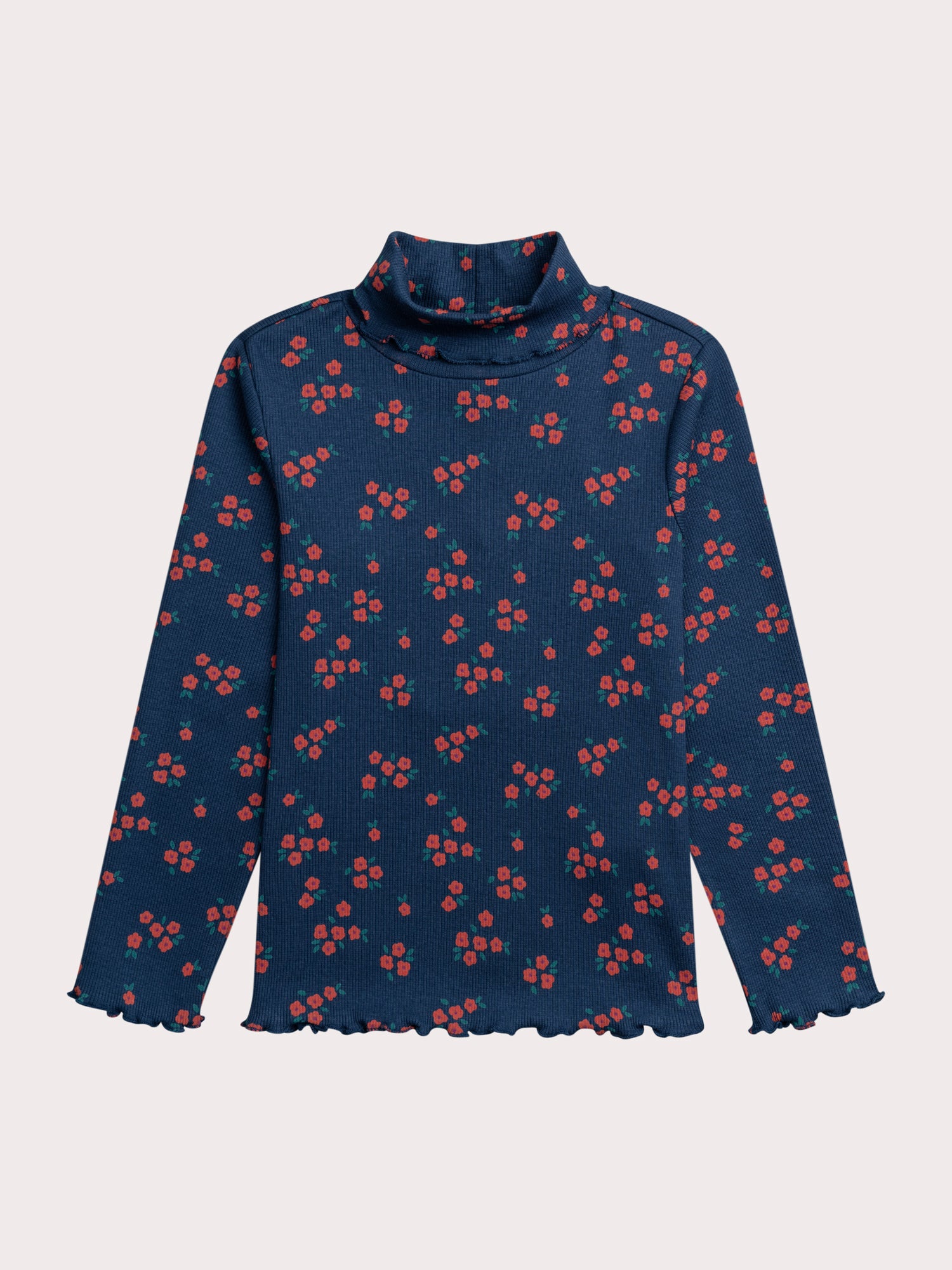 T-shirt Manches Longues Col Roulé En Côte Imprimé Fleuri - 6 ans - Fille - Du Pareil Au Même