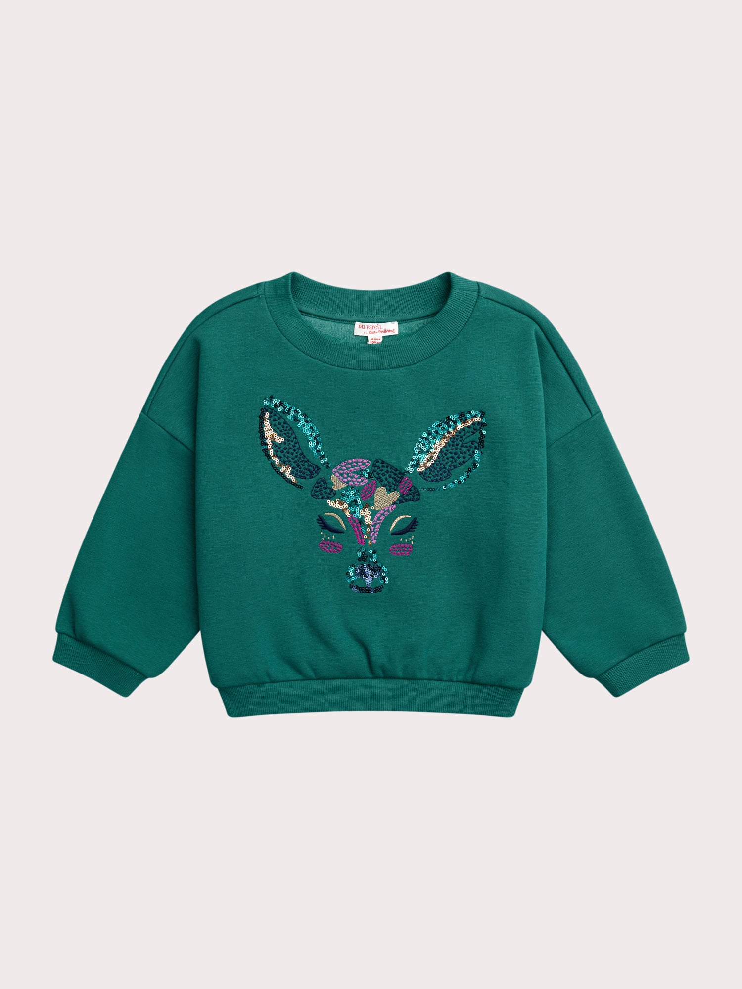 Sweat En Molleton Fourré Avec Animation Biche En Sequins Et Broderies - 8 ans - Fille - Du Pareil Au Même