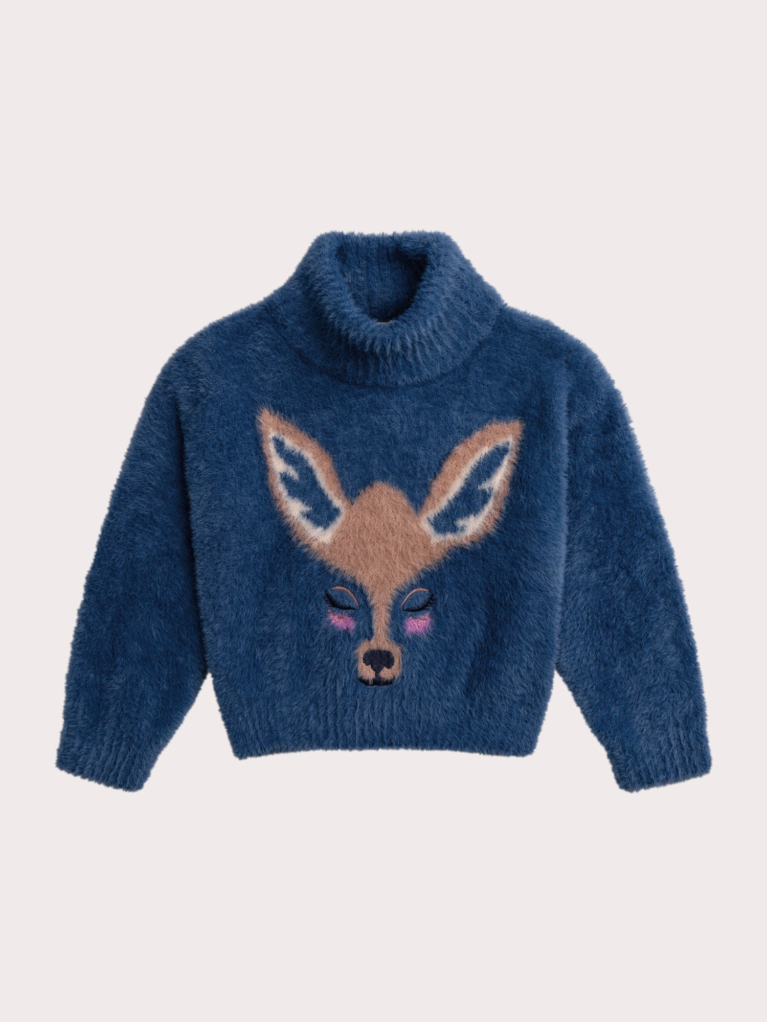 Pull Bleu En Maille Plume Avec Animation Biche - 4 ans - Fille - Du Pareil Au Même