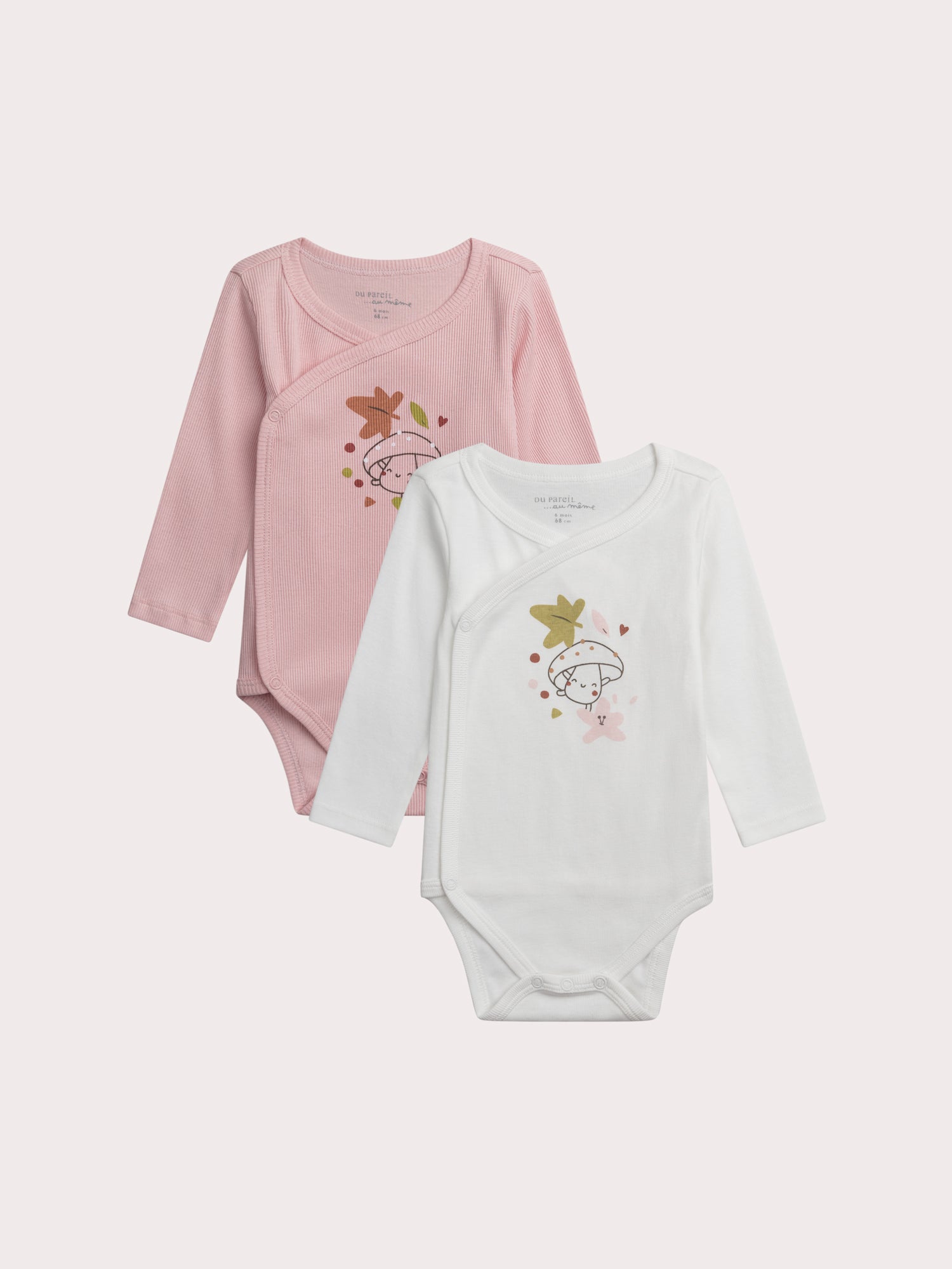 Lot De 2 Bodies De Naissance Motif Champignon Pour pour Bébé - Fille - Du Pareil Au Même