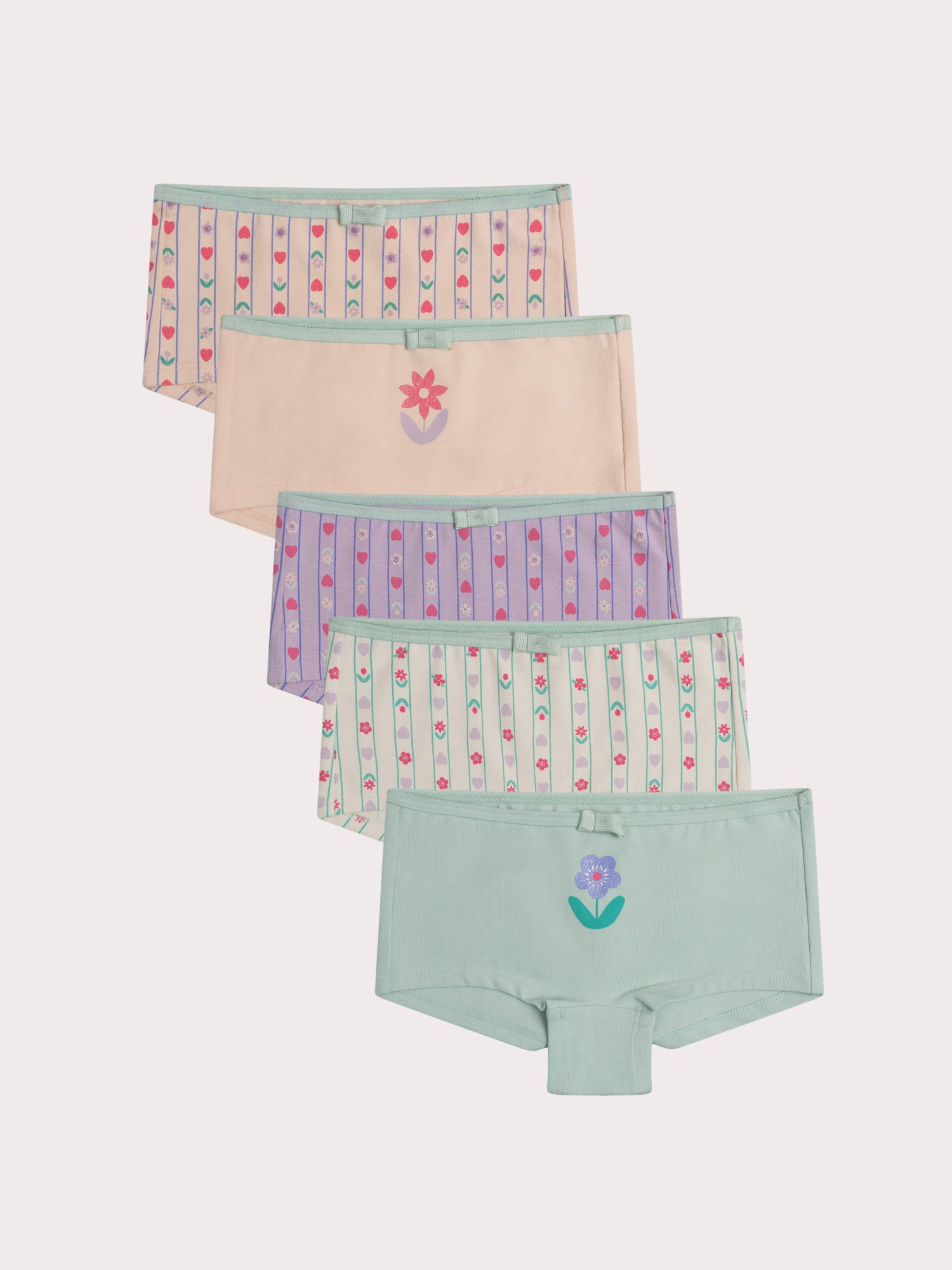 Lot de 5 shorty fleurs pour enfant fille