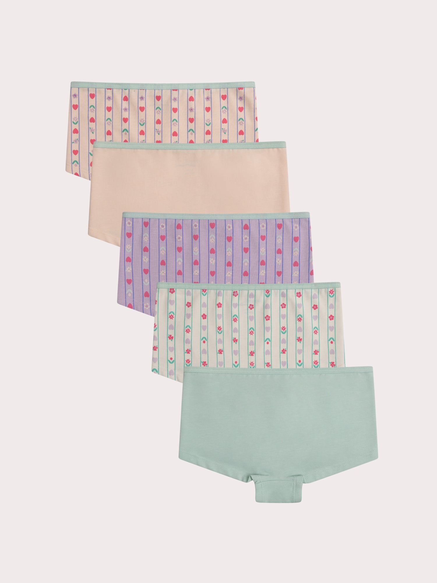Lot de 5 shorty fleurs pour enfant fille