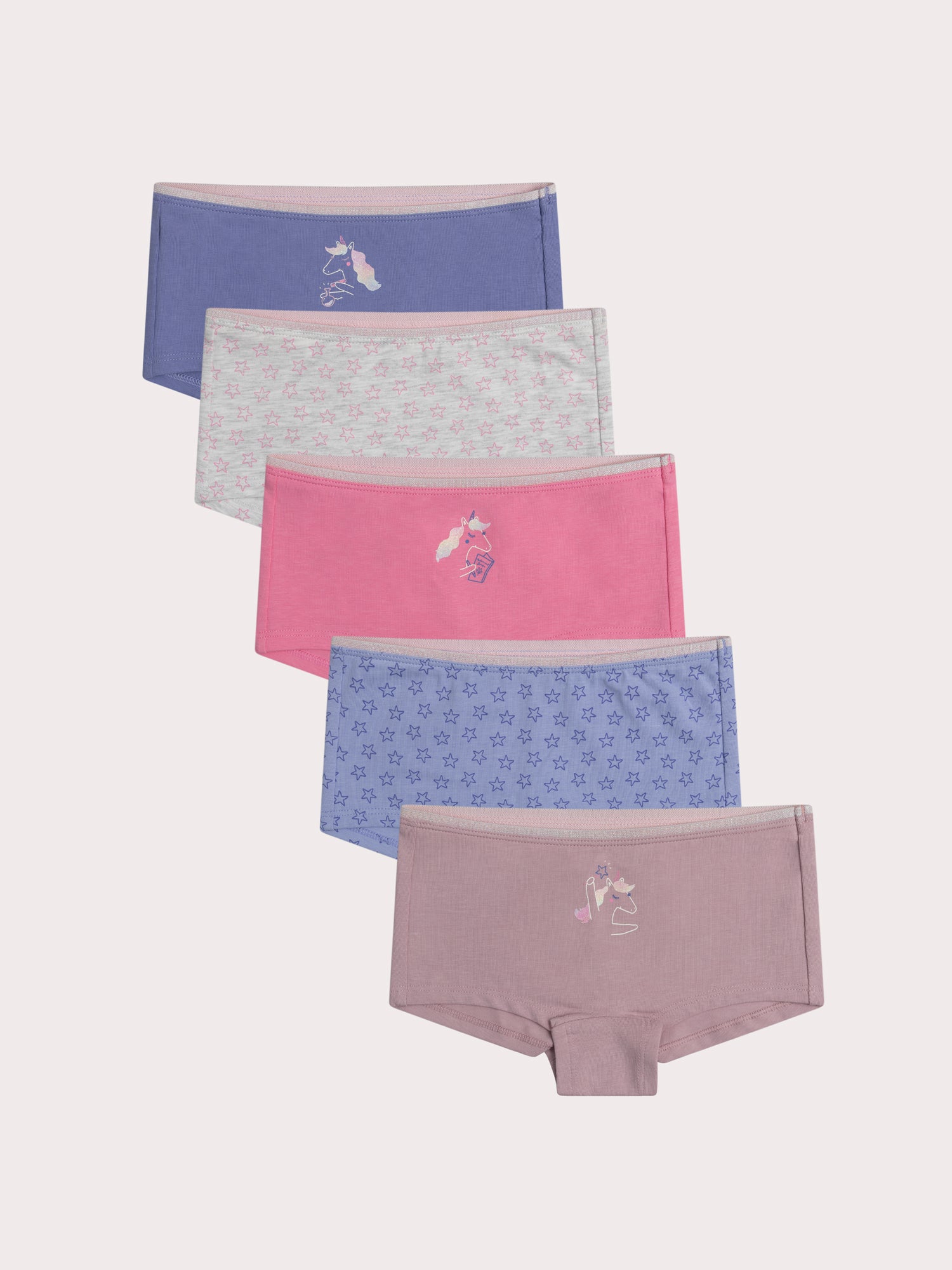 Lot de 5 shorty licornes pour enfant fille