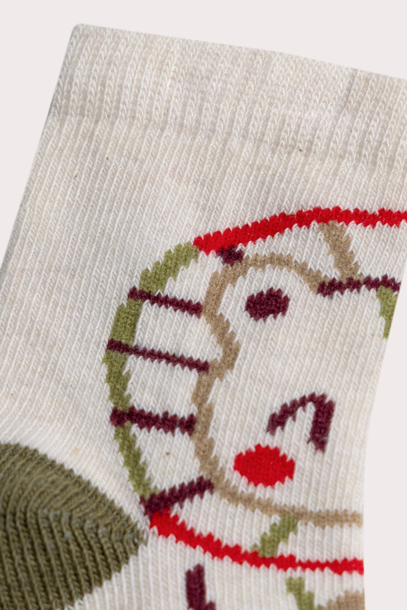 Chaussettes beige motif lion pour bébé garçon