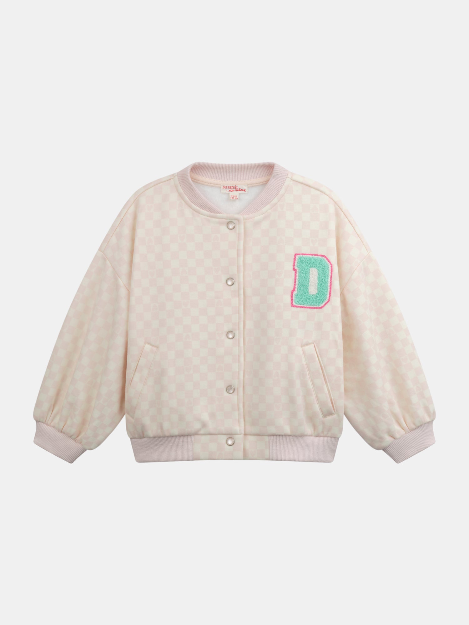 Veste Teddy À Damier Rose Et Écru Pour - Fille - Du Pareil Au Même