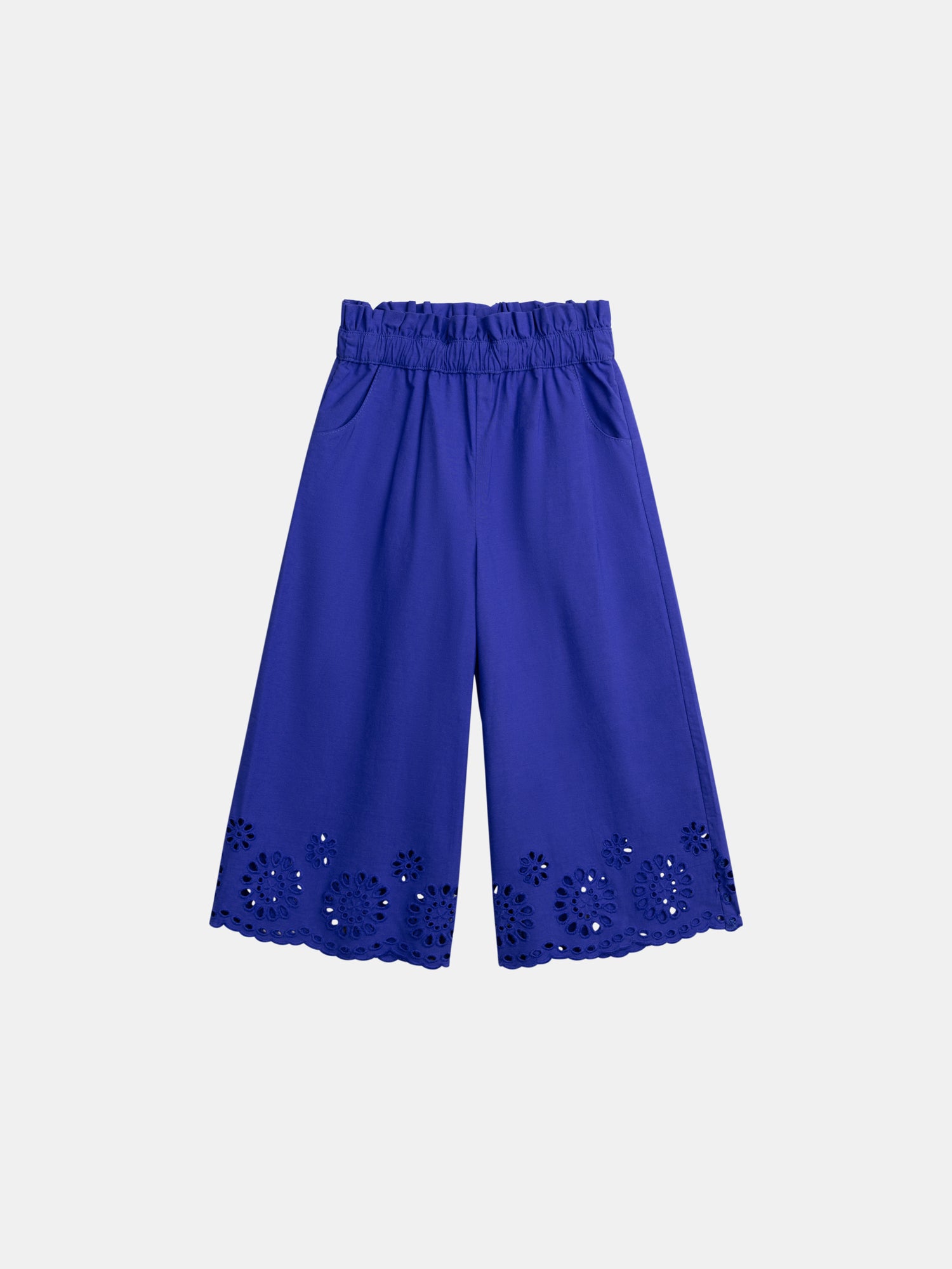 Pantalon Bleu À Broderie Anglaise Pour - Fille - Du Pareil Au Même