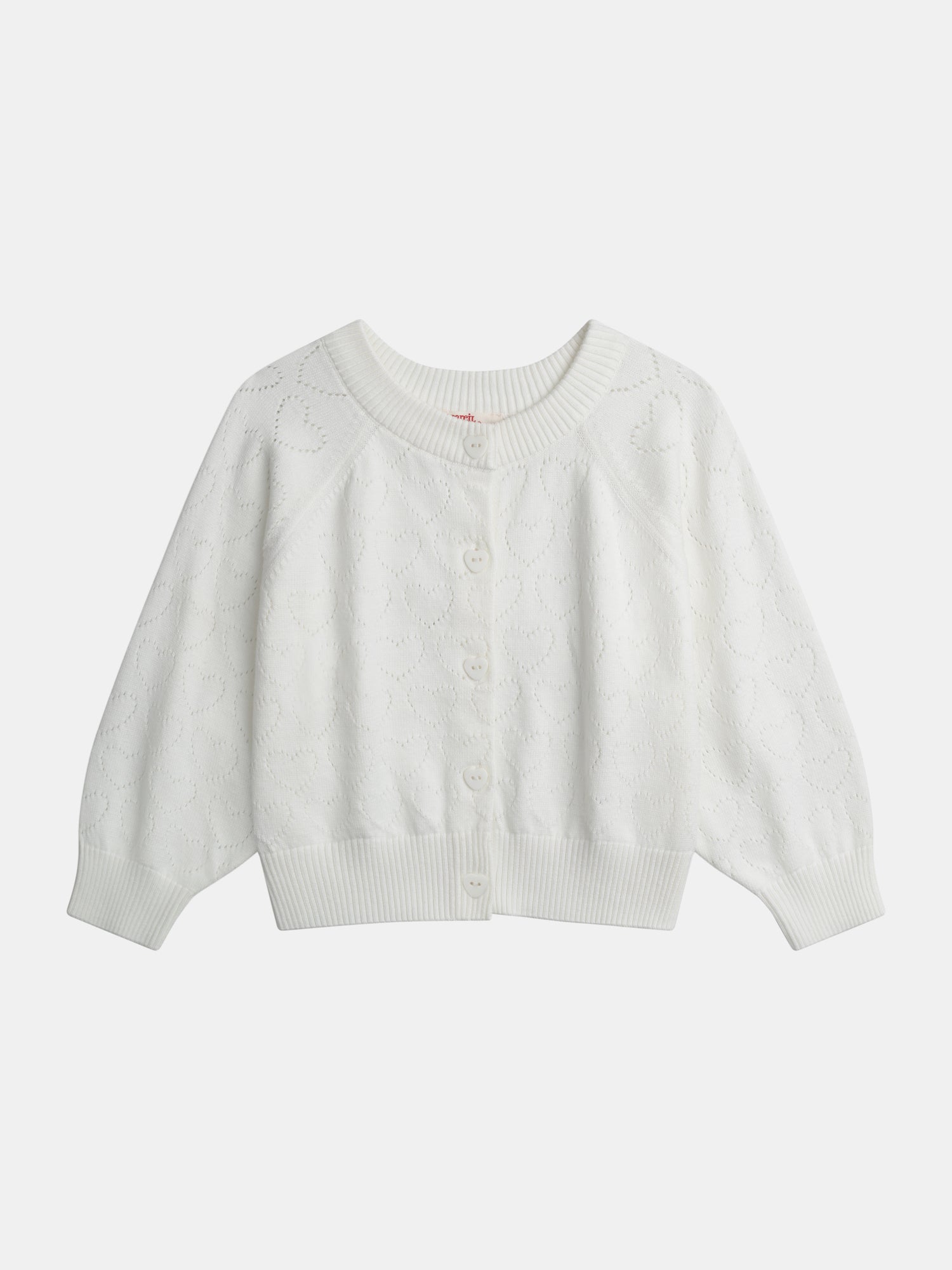 Cardigan Blanc Cassé Ajourée Coeur Pour - Fille - Du Pareil Au Même