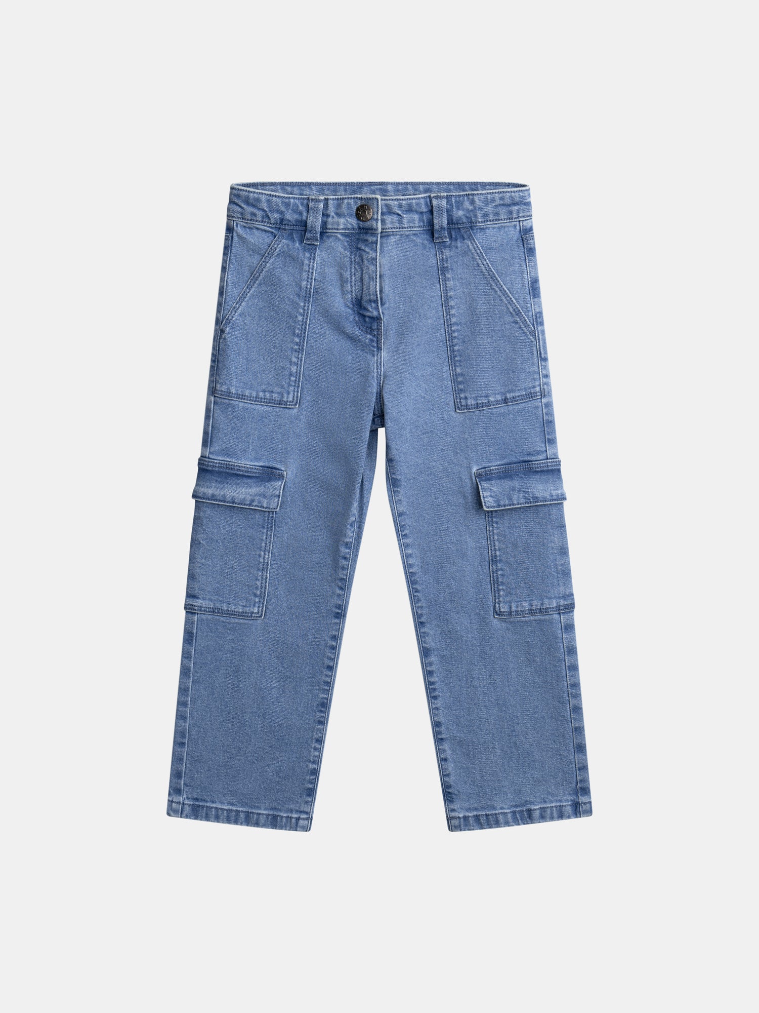 Pantalon Cargo En Denim Pour - Fille - Du Pareil Au Même