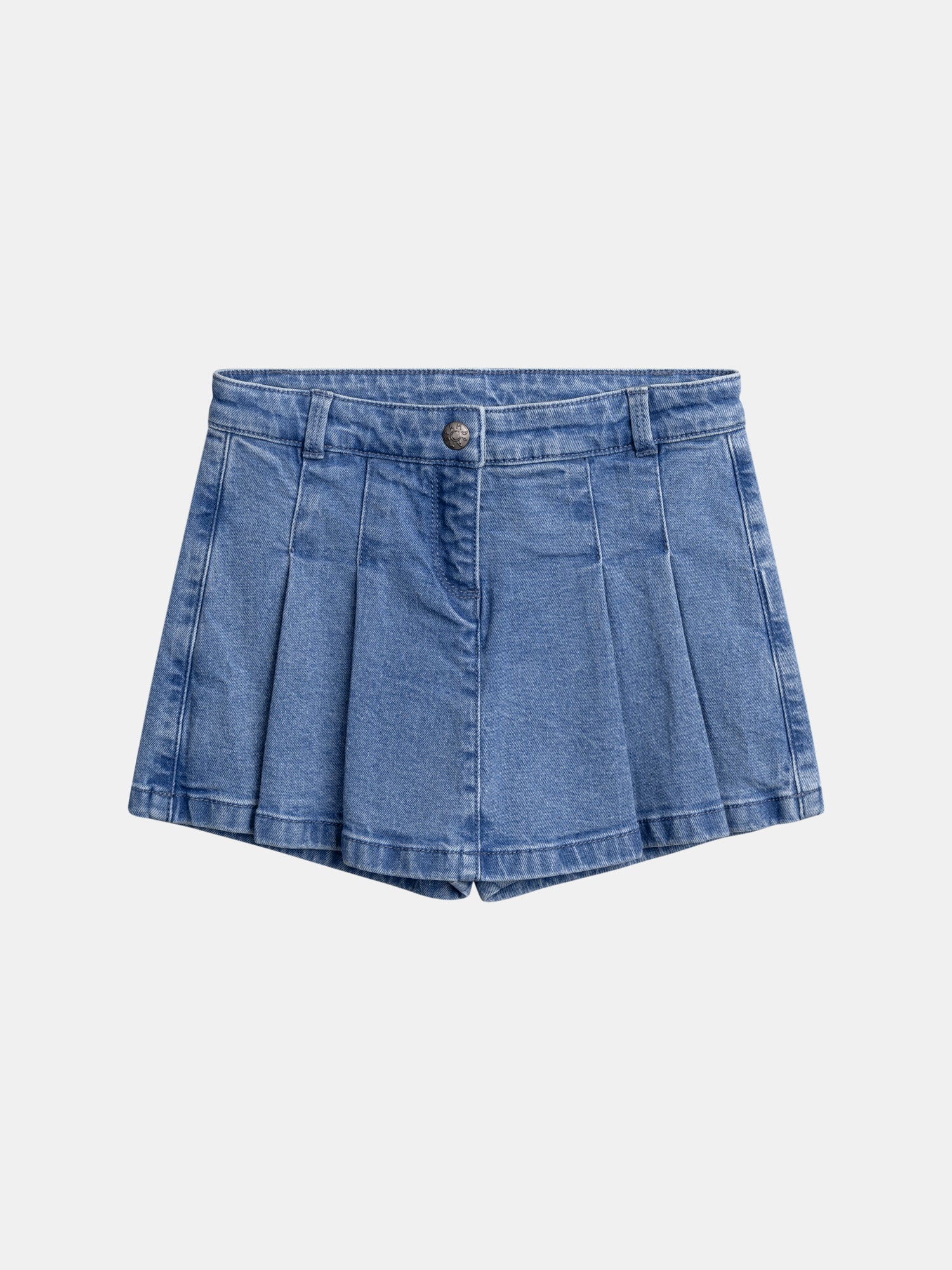 Jupe Short Plissée En Denim Pour - Fille - Du Pareil Au Même