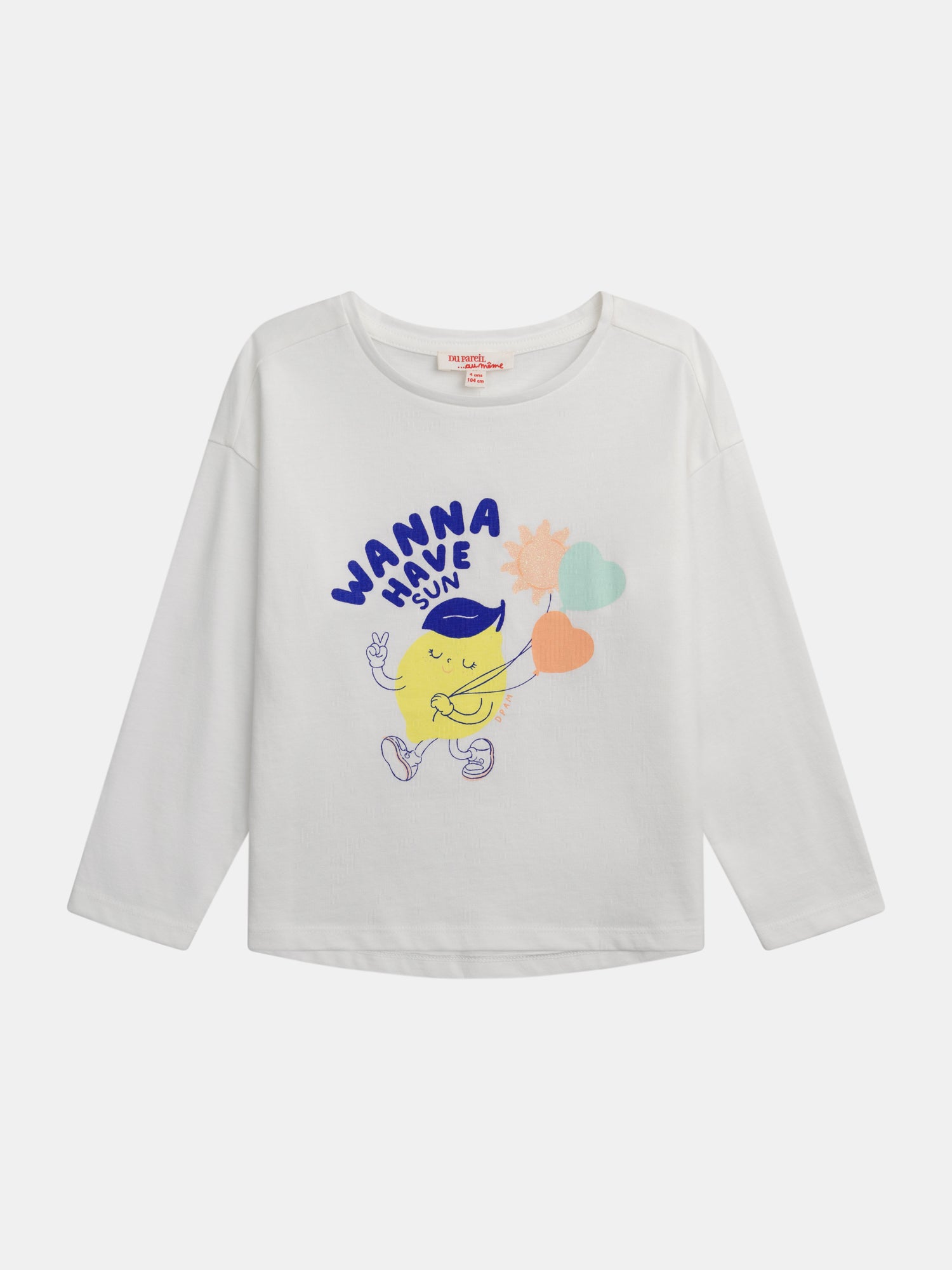T-shirt Manches Longues Animation Citron Pour - Fille - Du Pareil Au Même