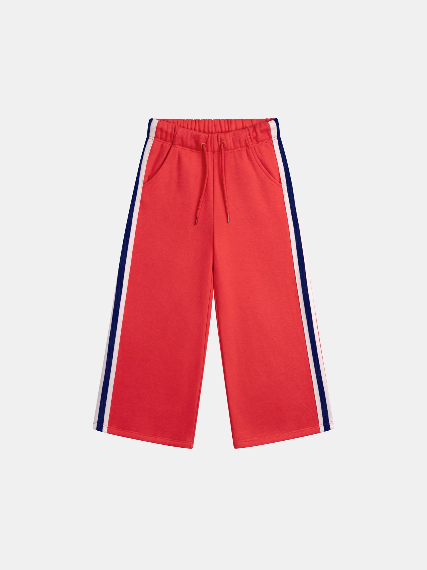 Pantalon Rouge En Molleton À Bandes Colorées Pour - Fille - Du Pareil Au Même