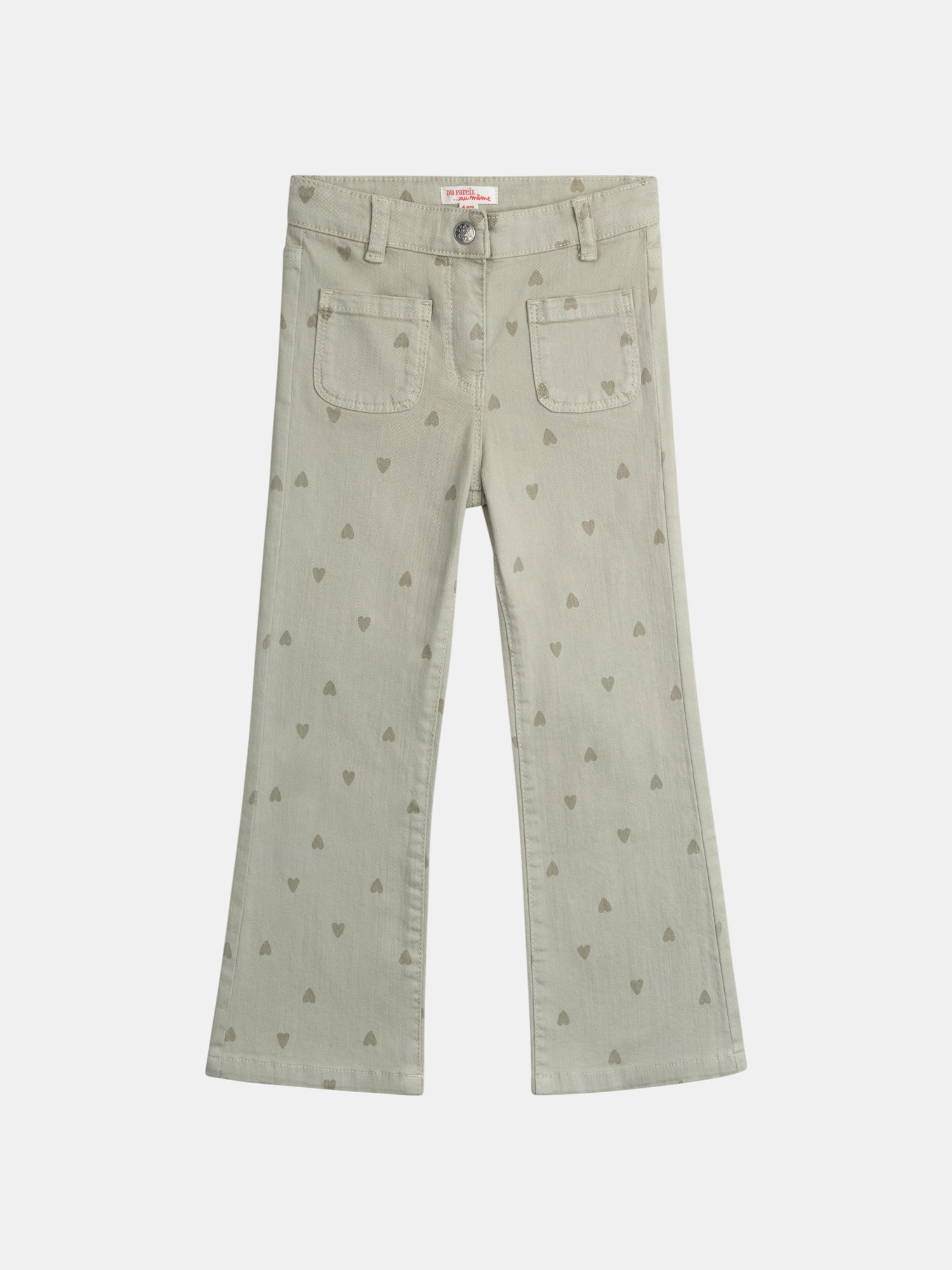 Pantalon Kaki Imprimé Cœur Pour - Fille - Du Pareil Au Même