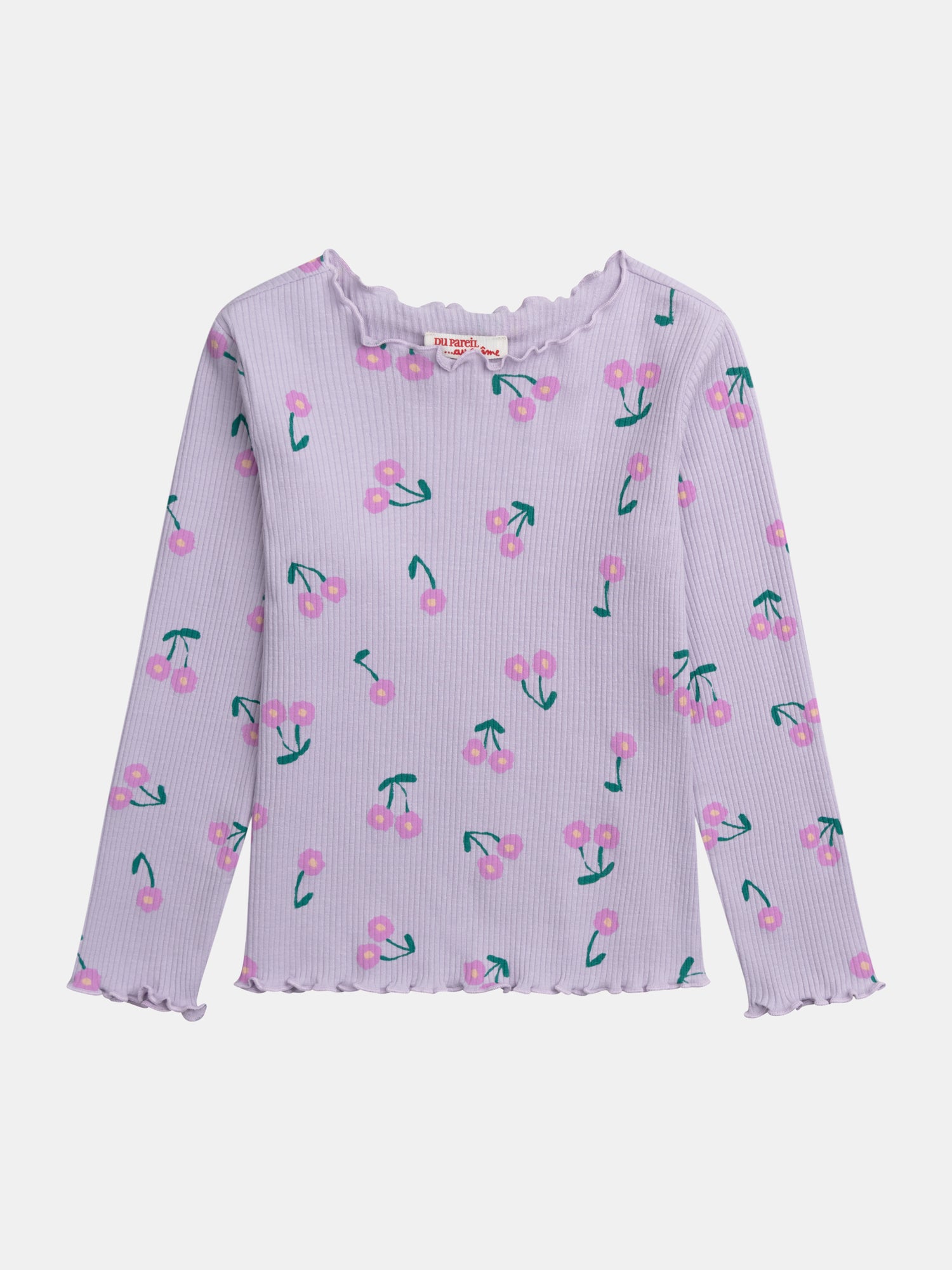 T-shirt En Côte Manches Longues Bords Ondulés Imprimé Fleurs - 12 ans - Fille - Du Pareil Au Même