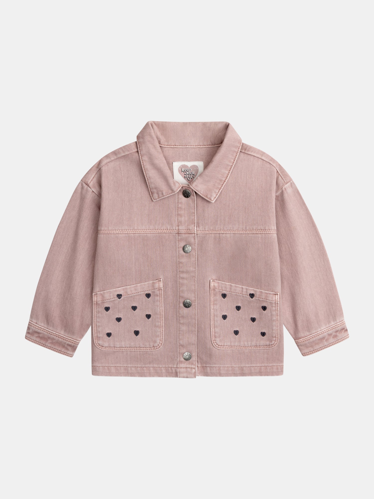 Veste Rose À Broderies Cœur Pour - Fille - Du Pareil Au Même