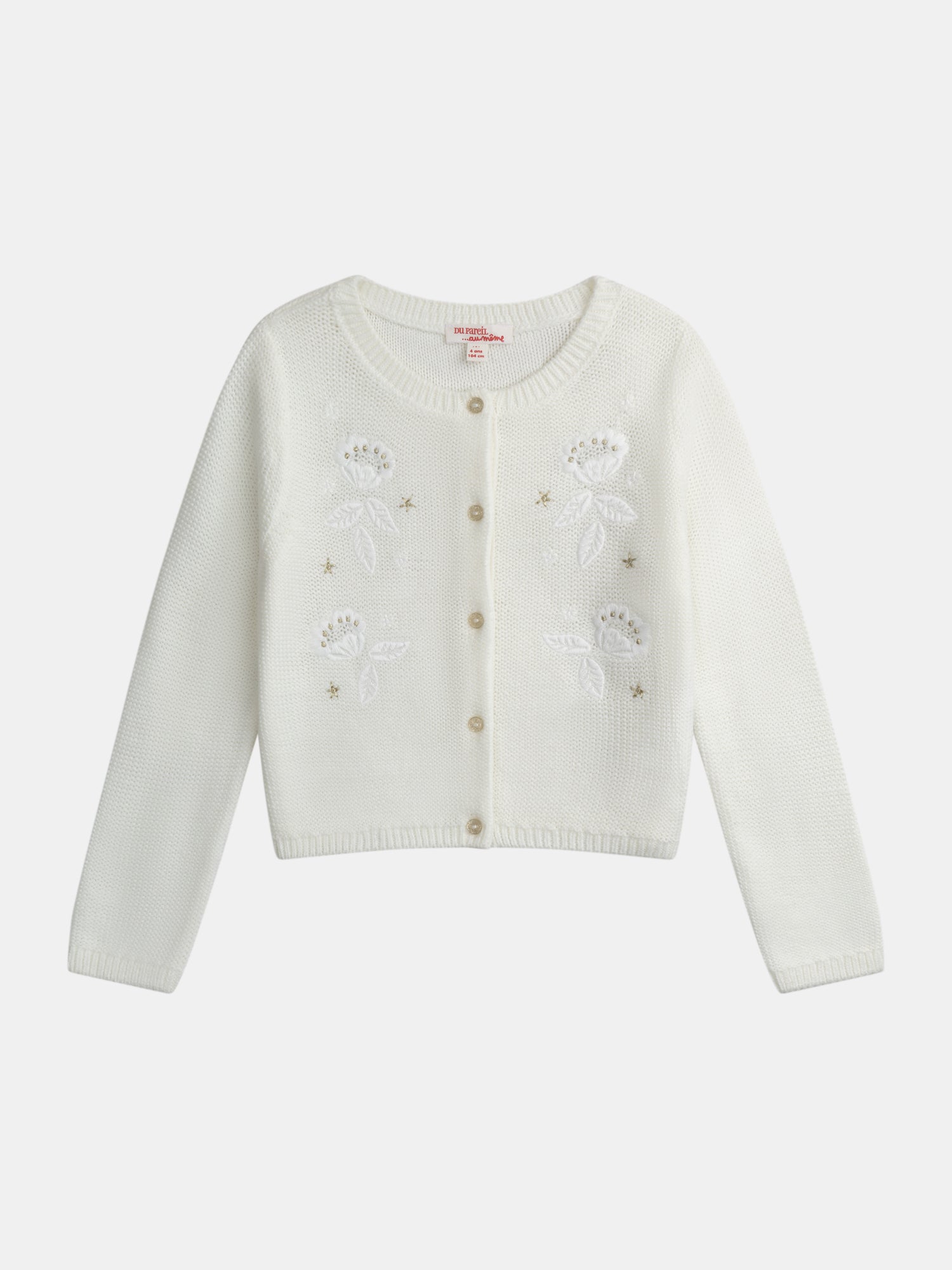 Cardigan Écru À Broderies Pour - Fille - Du Pareil Au Même