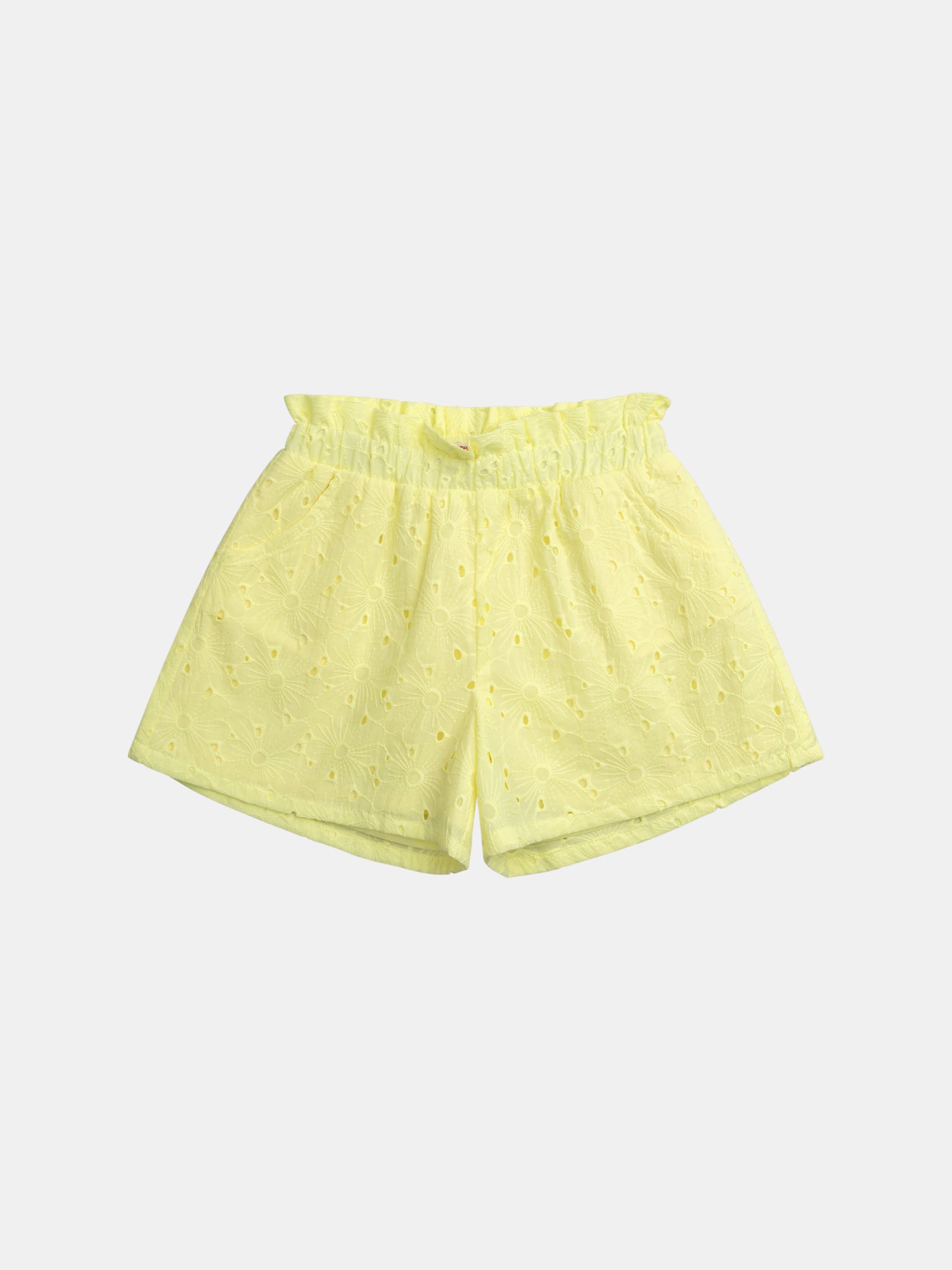 Short Jaune Pâle En Broderie Anglaise Pour - Fille - Du Pareil Au Même