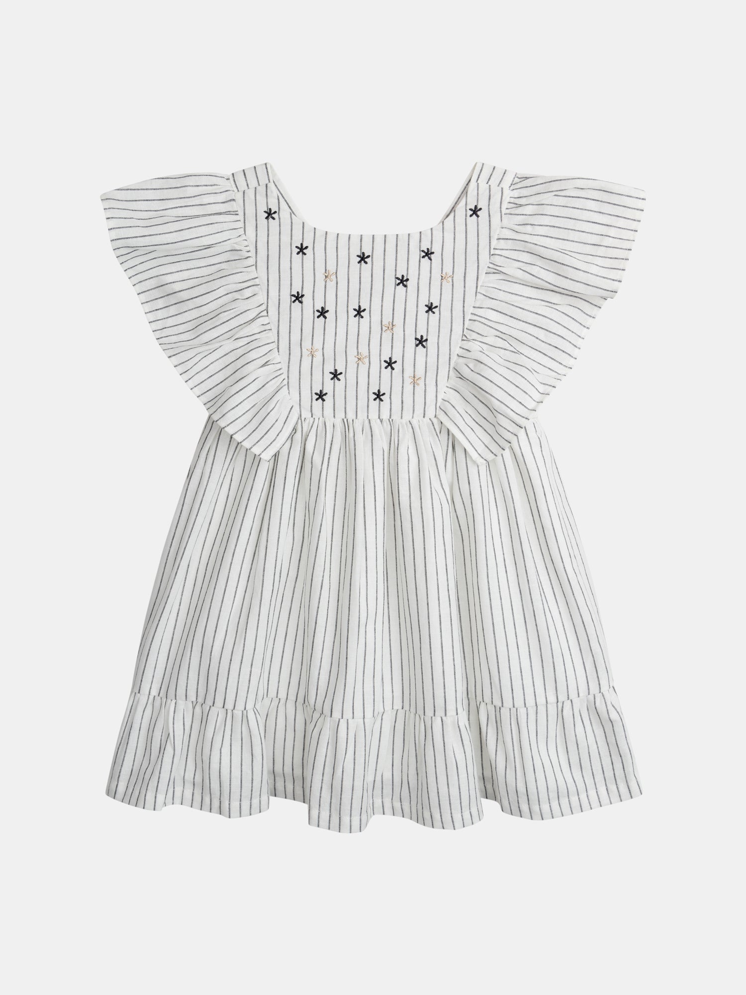 Robe Écrue À Broderies Fleurs Pour - Fille - Du Pareil Au Même