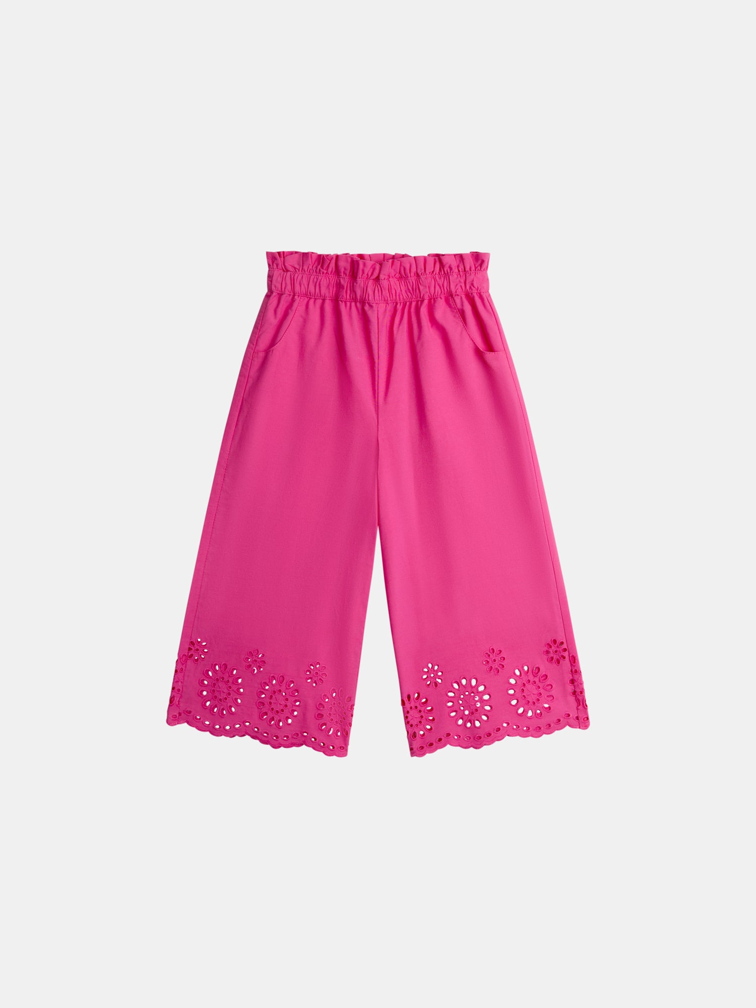 Pantalon Rose En Broderie Anglaise Pour - Fille - Du Pareil Au Même