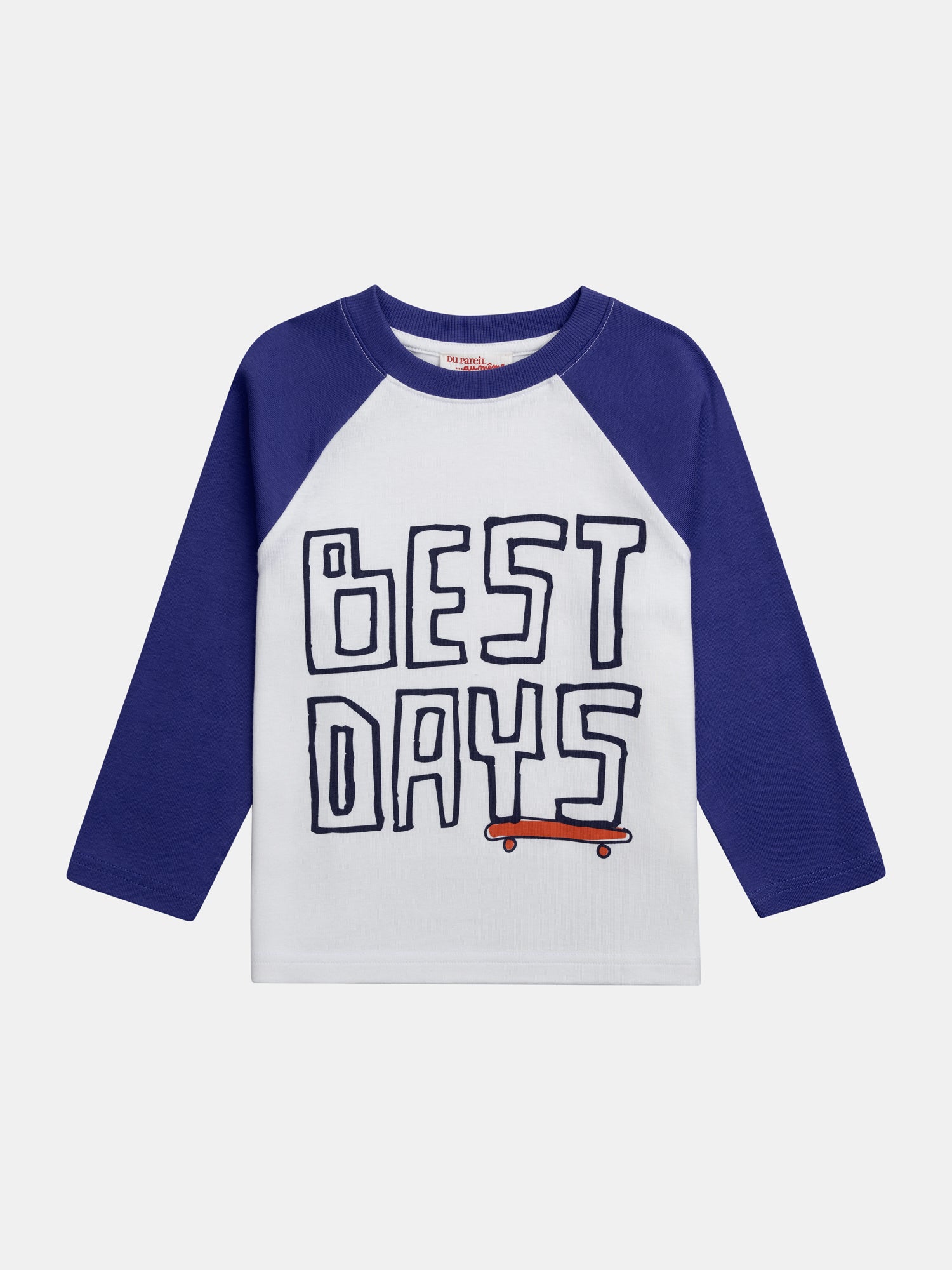 T-shirt Manches Longues Bleu Et Blanc Pour - Garçon - Du Pareil Au Même