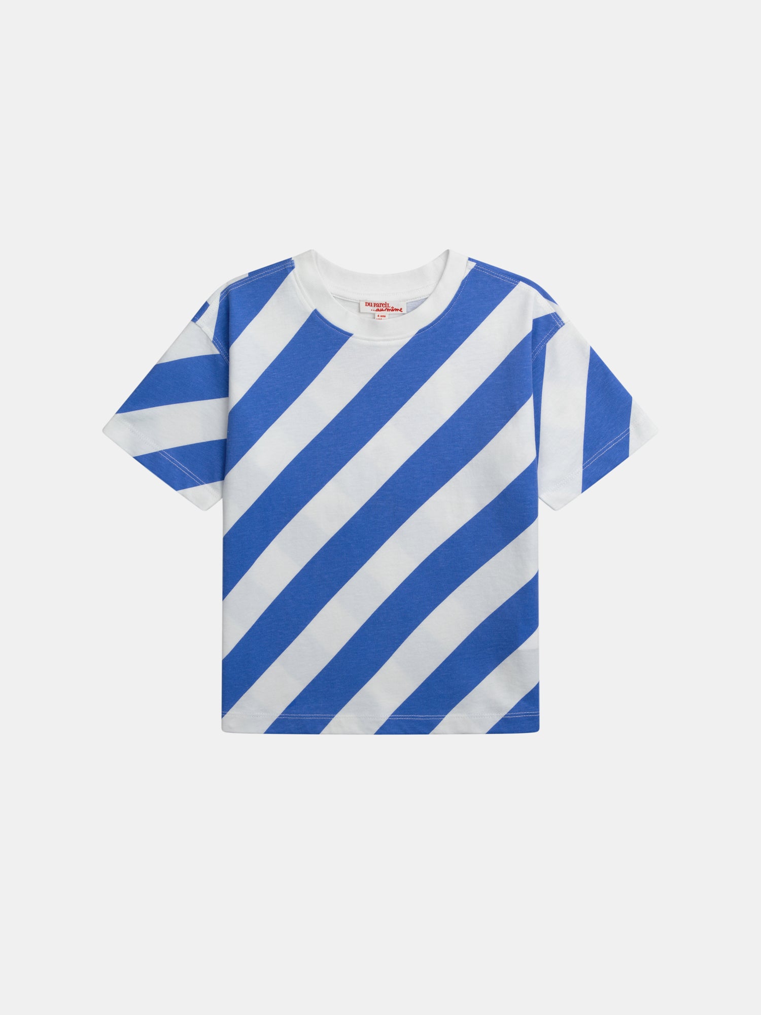 T-shirt Rayé Écru Et Bleu Manches Courtes Pour - Garçon - Du Pareil Au Même