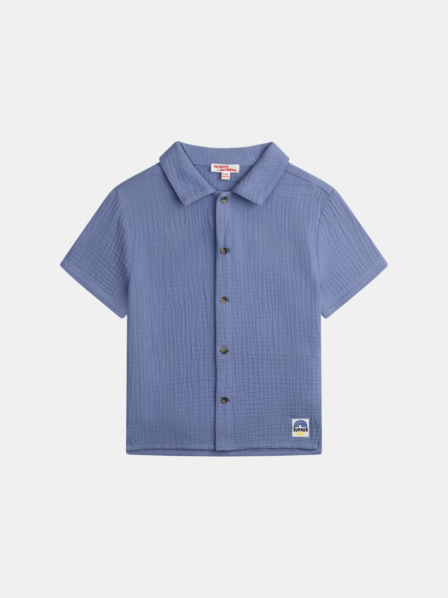 Chemise Bleue Étiquette Fantaisie Pour - Garçon - Du Pareil Au Même