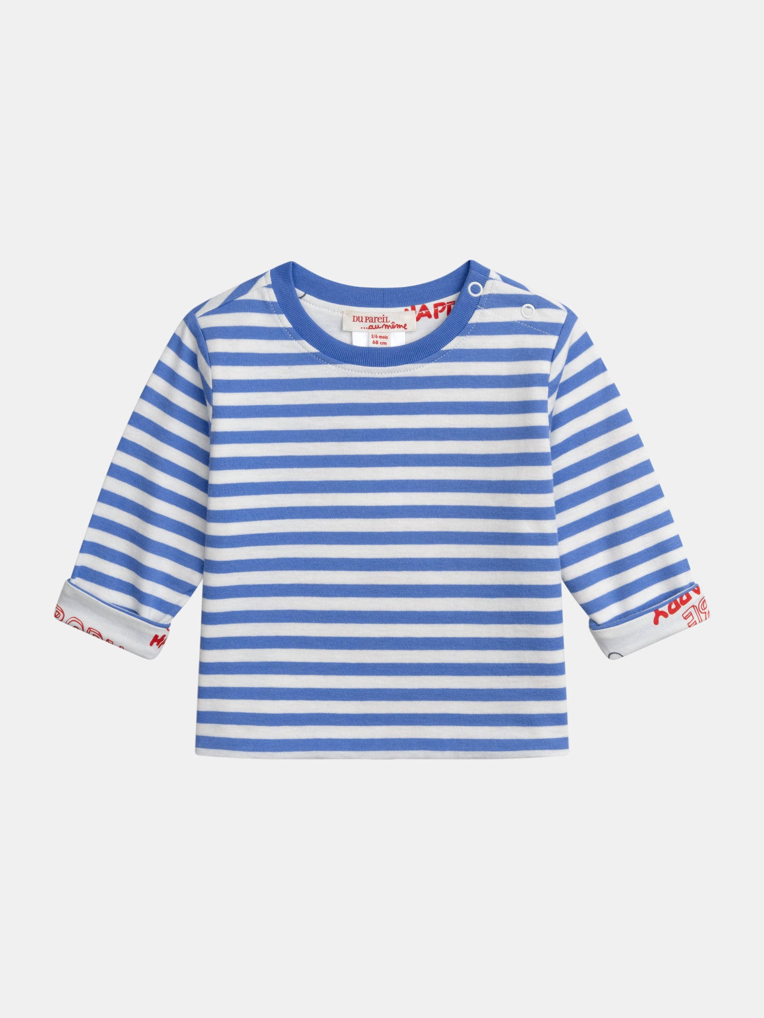 T-shirt Réversible Motif « Born To Be Happy » Pour Bébé Garçon - 3/6 mois - Du Pareil Au Même