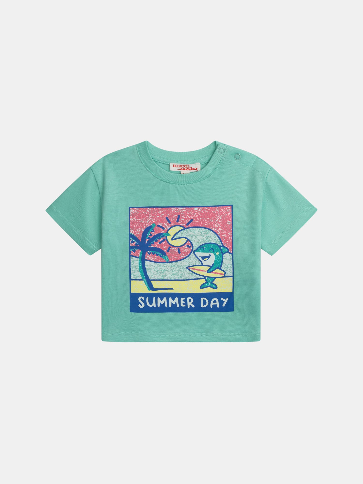 Tee-shirt Vert D'eau "summer Day" Pour Bébé Garçon - 18 mois - Du Pareil Au Même