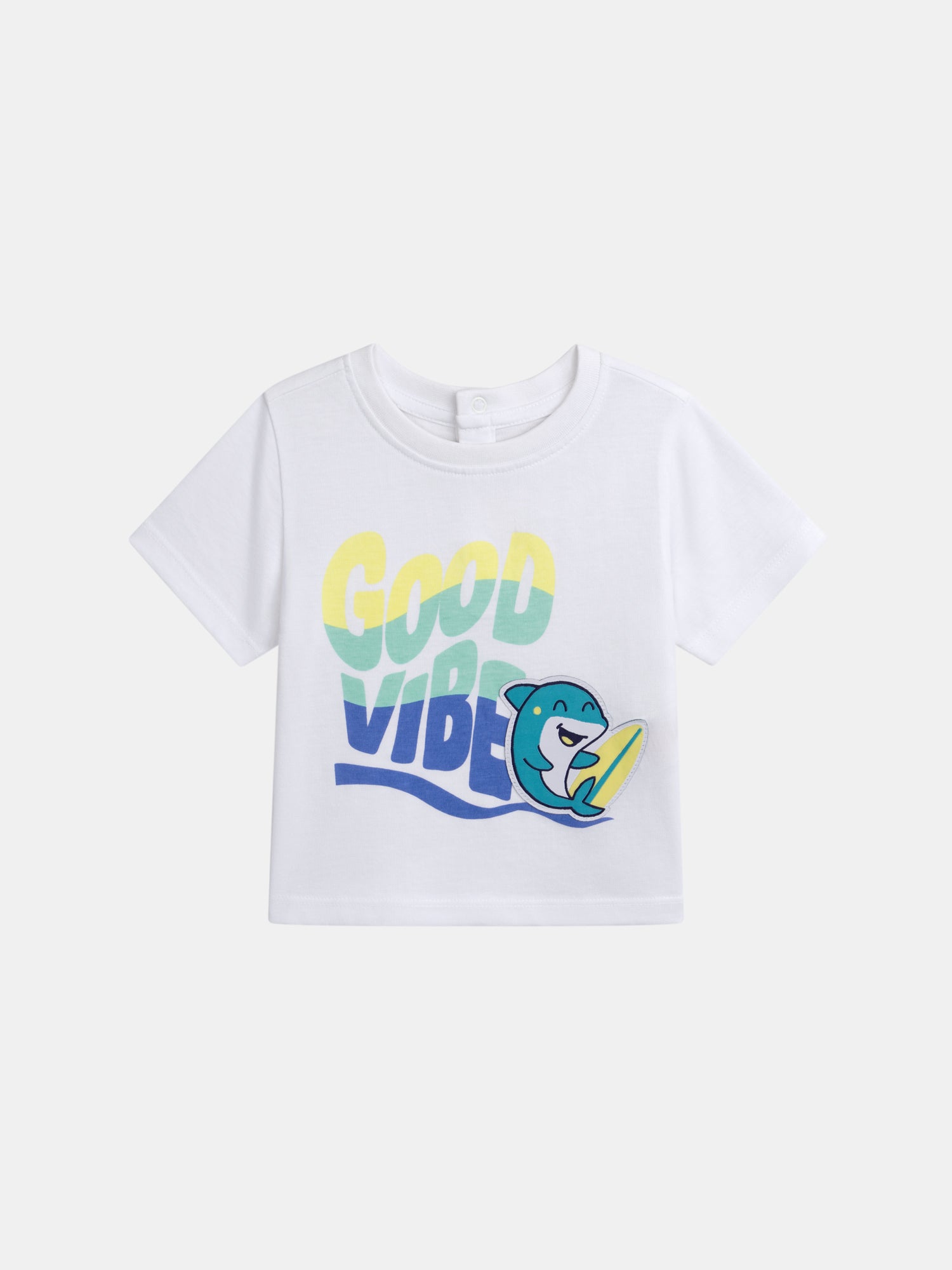 Tee-shirt Blanc "good Vibe"pour Bébé Garçon - 3/6 mois - Du Pareil Au Même