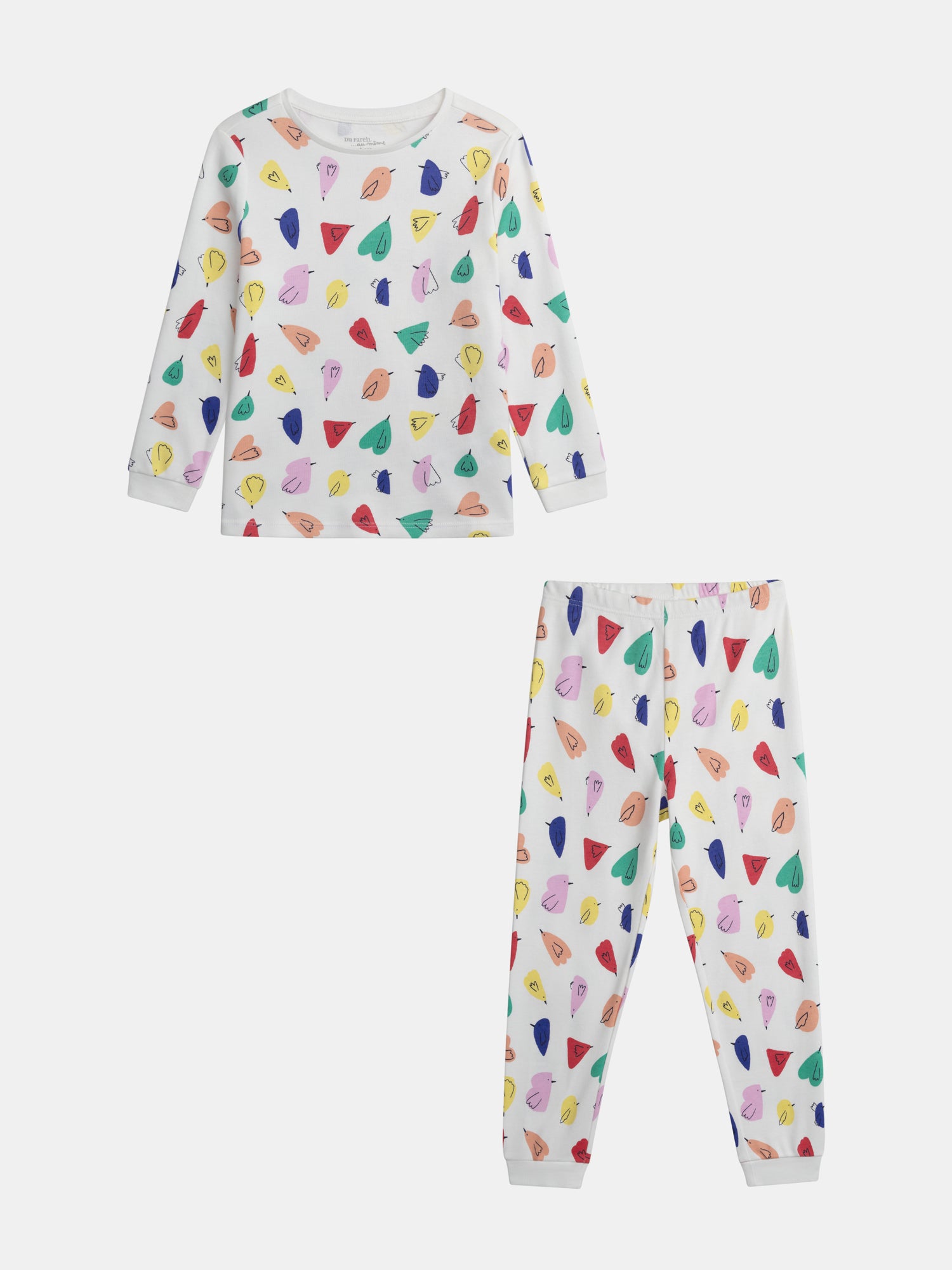 Pyjama Écru Imprimé All-over Oiseaux Pour - Fille - Du Pareil Au Même