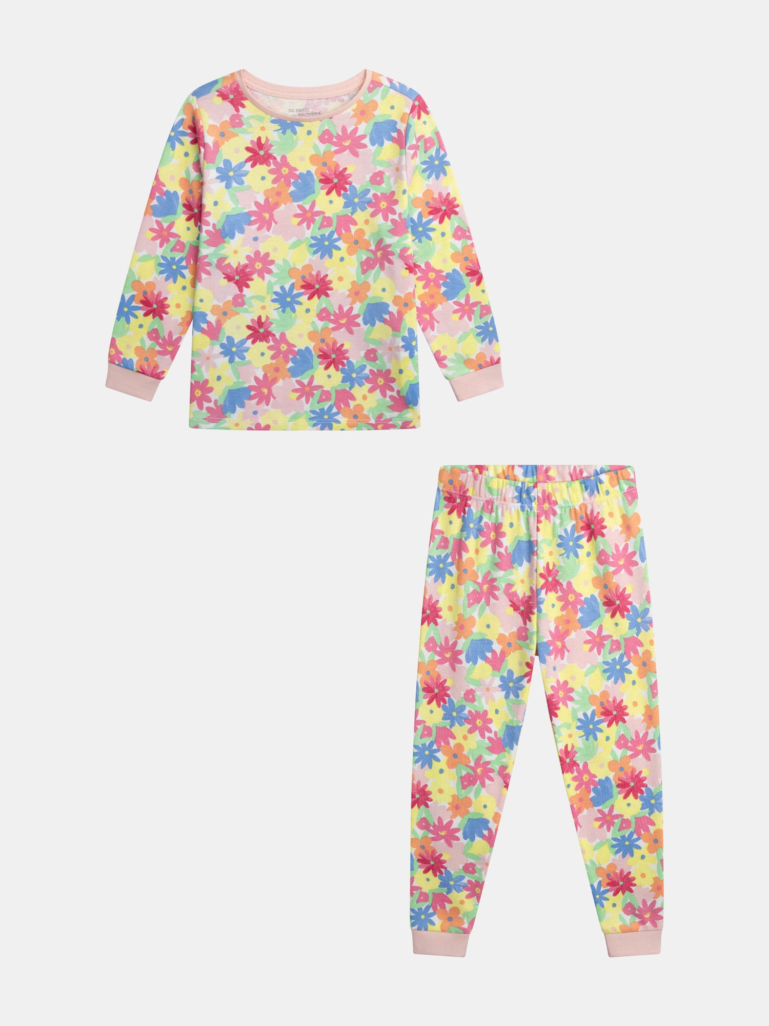 Pyjama Long Avec Imprimé Intégral "fleurs Multicolores" Pour pour Enfant - Fille - Du Pareil Au Même