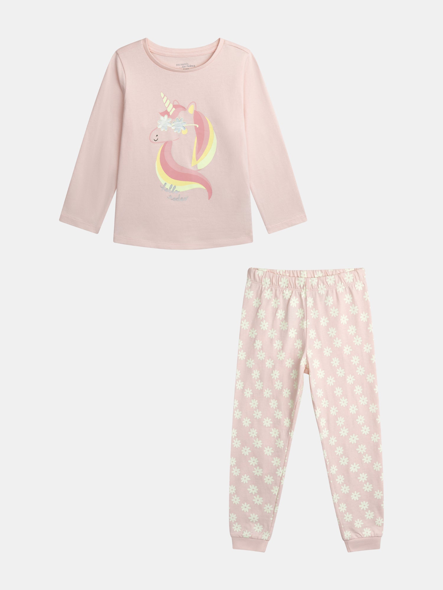 Pyjama Long Phosphorescent Rose Poudré À Motif Licorne Pour pour Enfant - Fille - Du Pareil Au Même