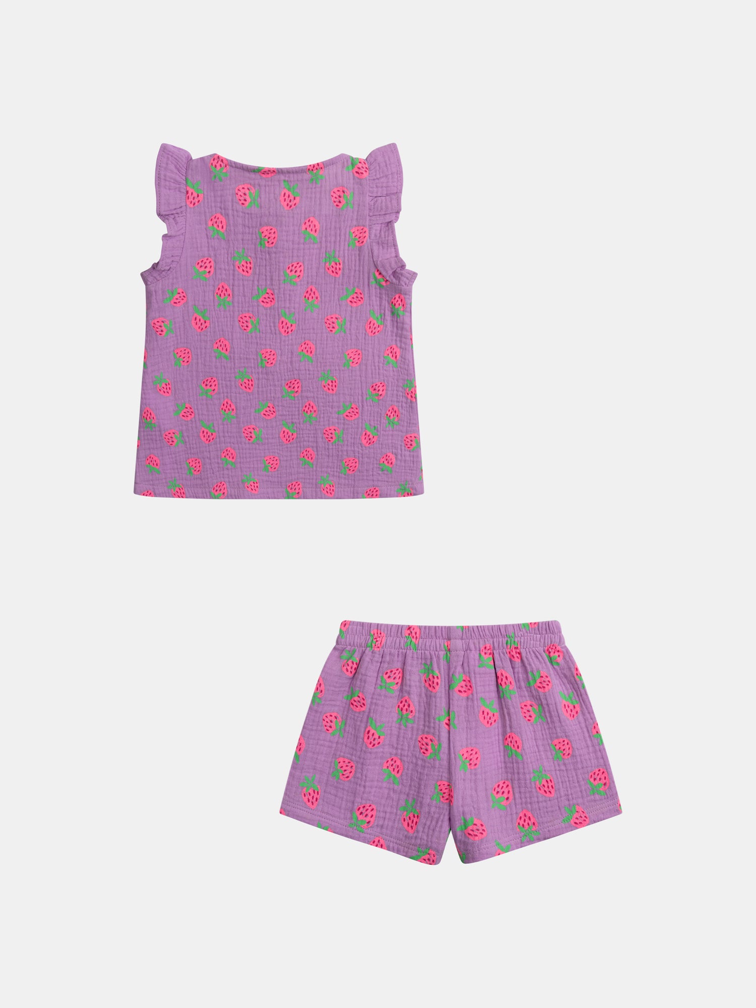 Pyjama Court Violet Imprimé "fraises Gourmandes" Pour pour Enfant - Fille - Du Pareil Au Même
