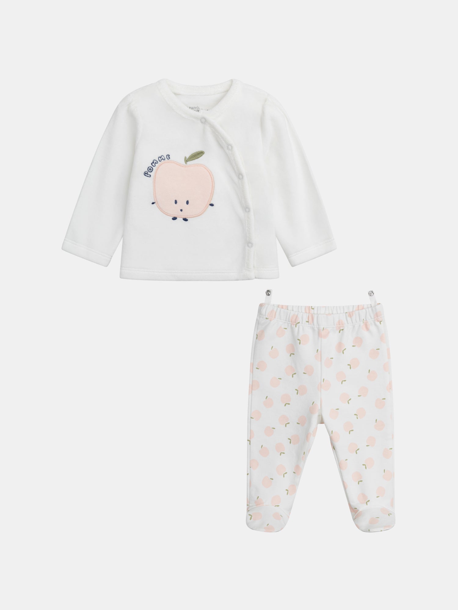Pyjama Écru À Motif Pomme Pour pour Bébé - Fille - Du Pareil Au Même