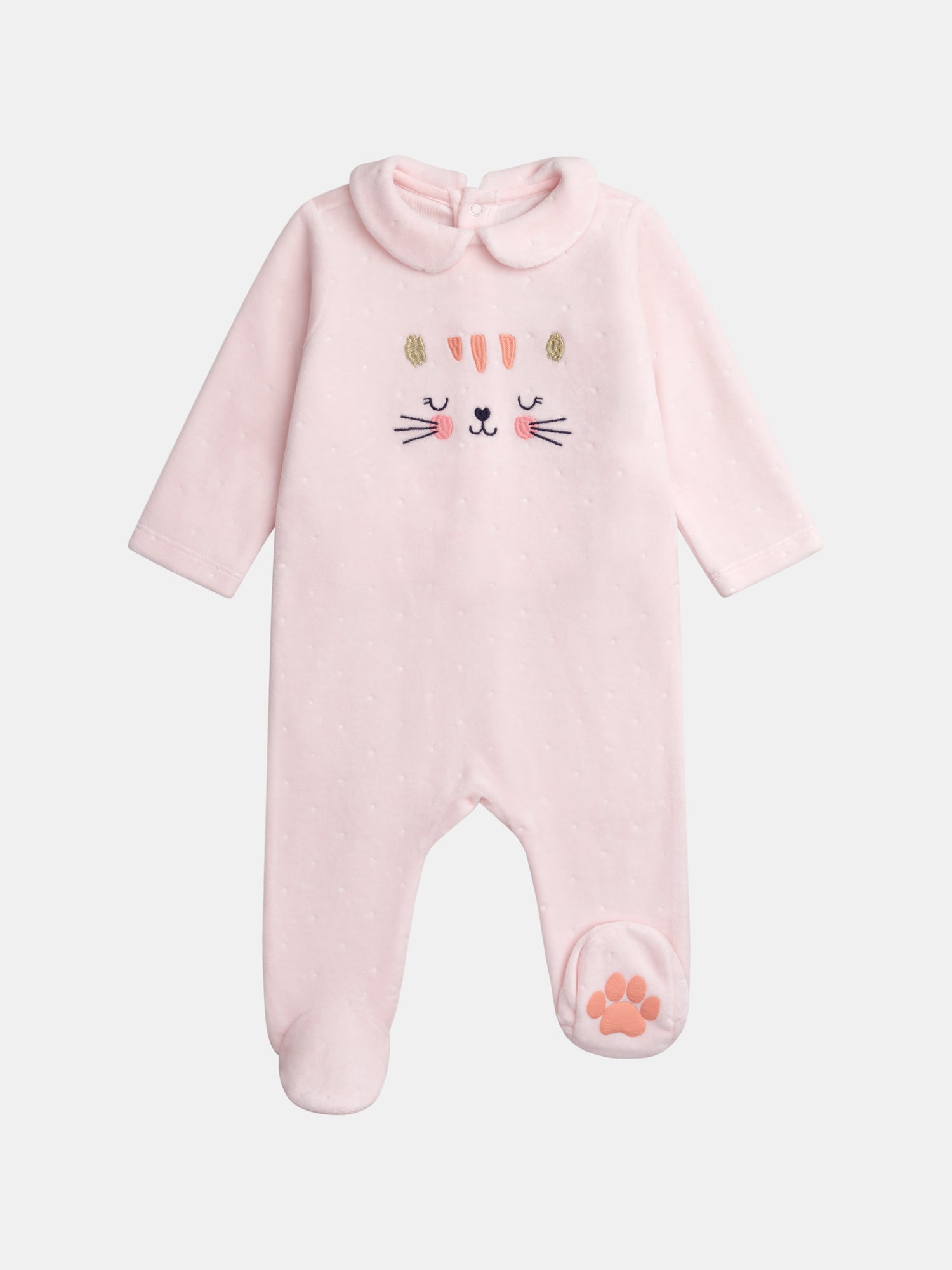 Grenouillère Rose À Col Claudine Et Motif Chat Pour pour Bébé - Fille - 24 mois - Fille - Du Pareil Au Même
