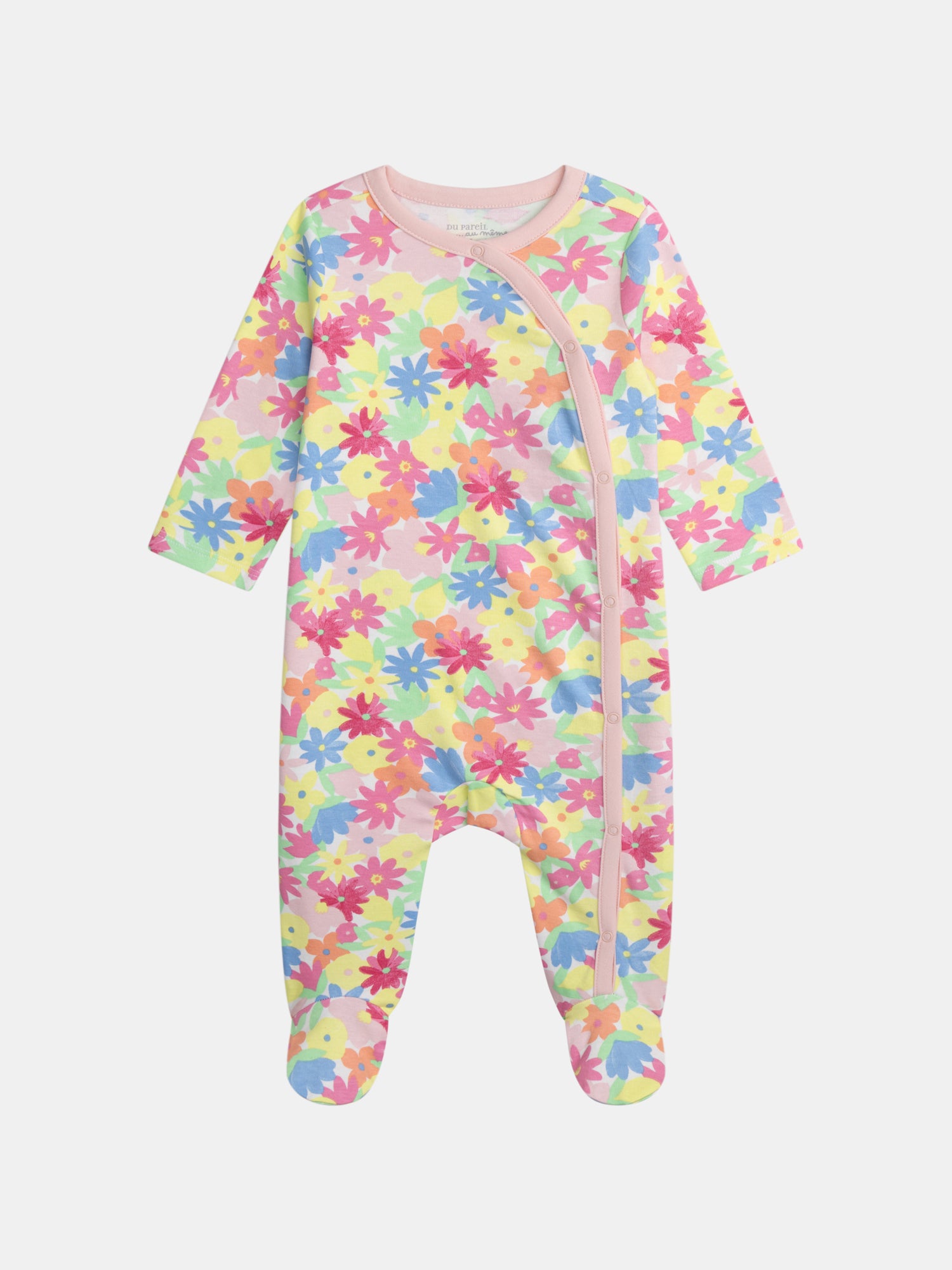 Grenouillère Écrue Avec Imprimé Intégral Fleurs Multicolores Pour pour Bébé - Fille - Du Pareil Au Même