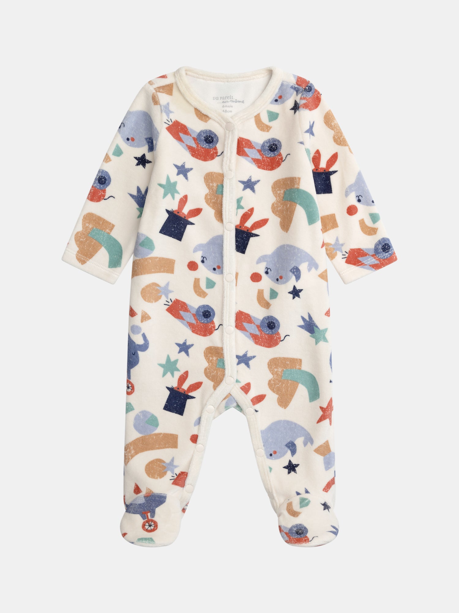 Grenouillère Grege Imprimée All-over Cirque Pour pour Bébé - Garçon - Du Pareil Au Même
