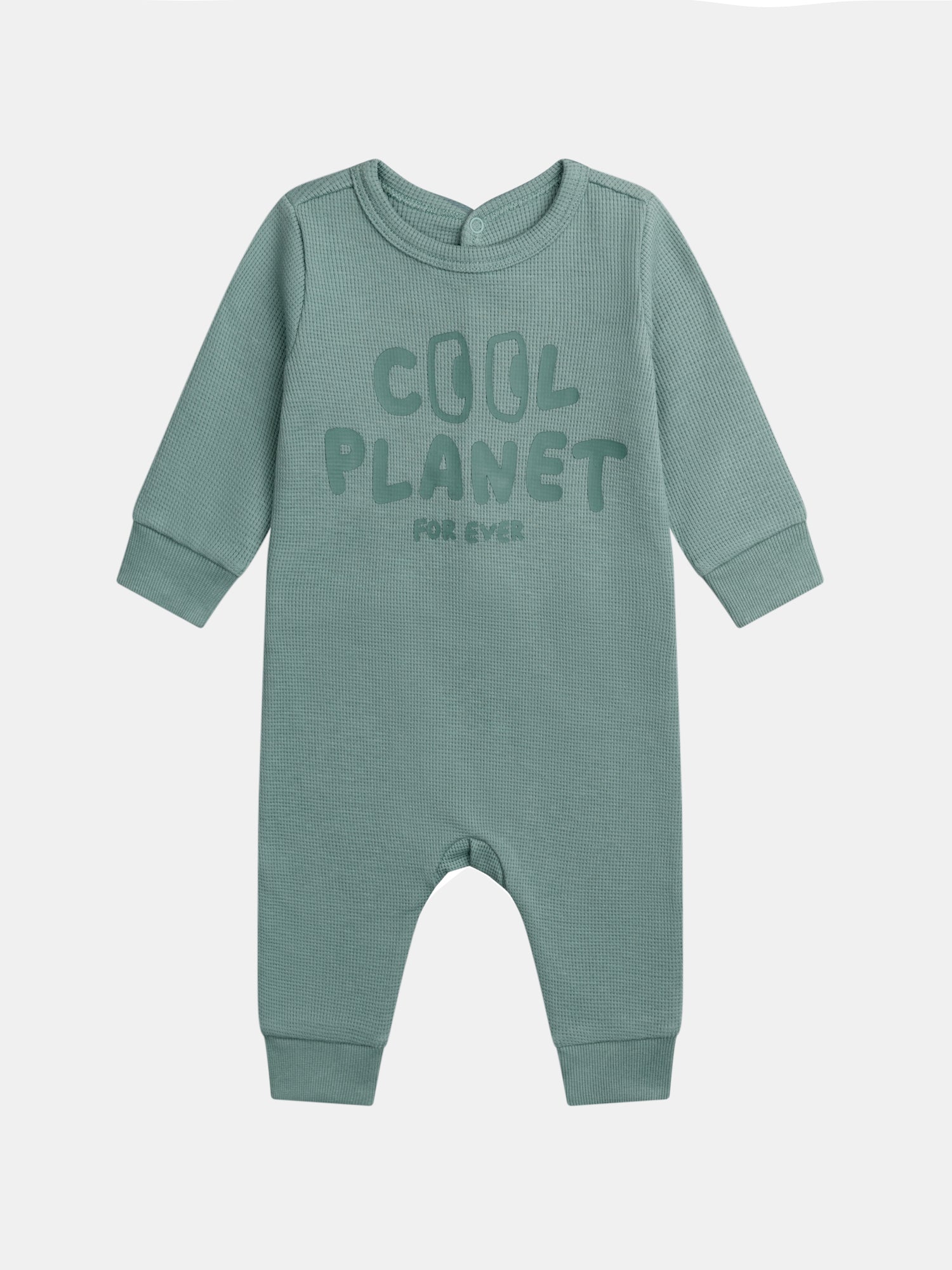 Grenouillère Vert "good Vibes" En Maille Gaufrée Pour pour Bébé - Garçon - Du Pareil Au Même