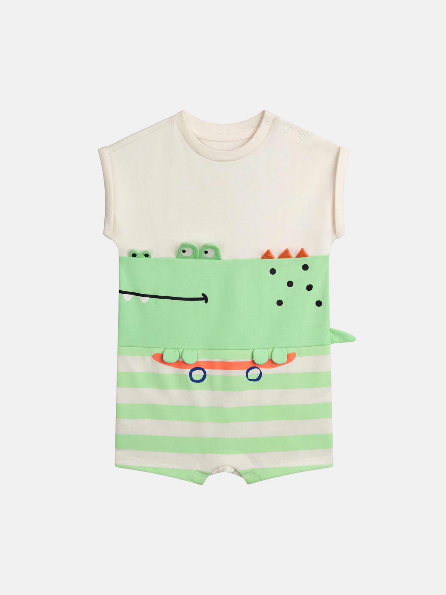 Grenouillère À Motif "crocodile Skateur" Pour pour Bébé - Garçon - Du Pareil Au Même