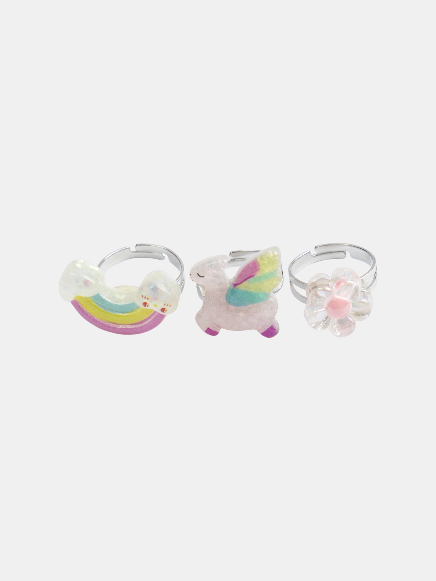 Lot De 3 Bagues Licornes, Fleur Et Arc-en-ciel - Taille Unique - Fille - Du Pareil Au Même