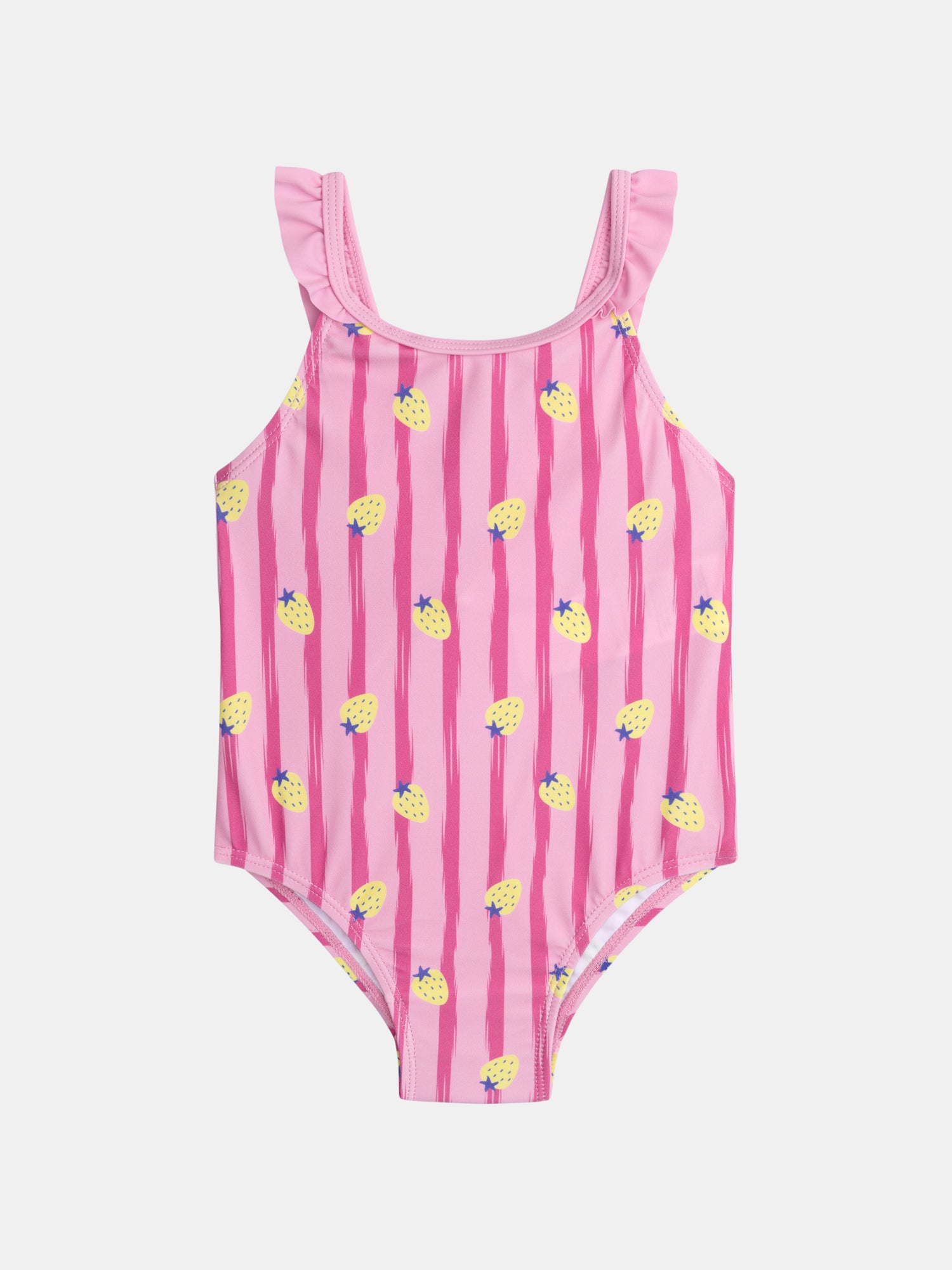 Maillot De Bain 1 Pièce Imprimé Fraises À Rayures Roses - 4 ans/5 ans - Fille - Du Pareil Au Même