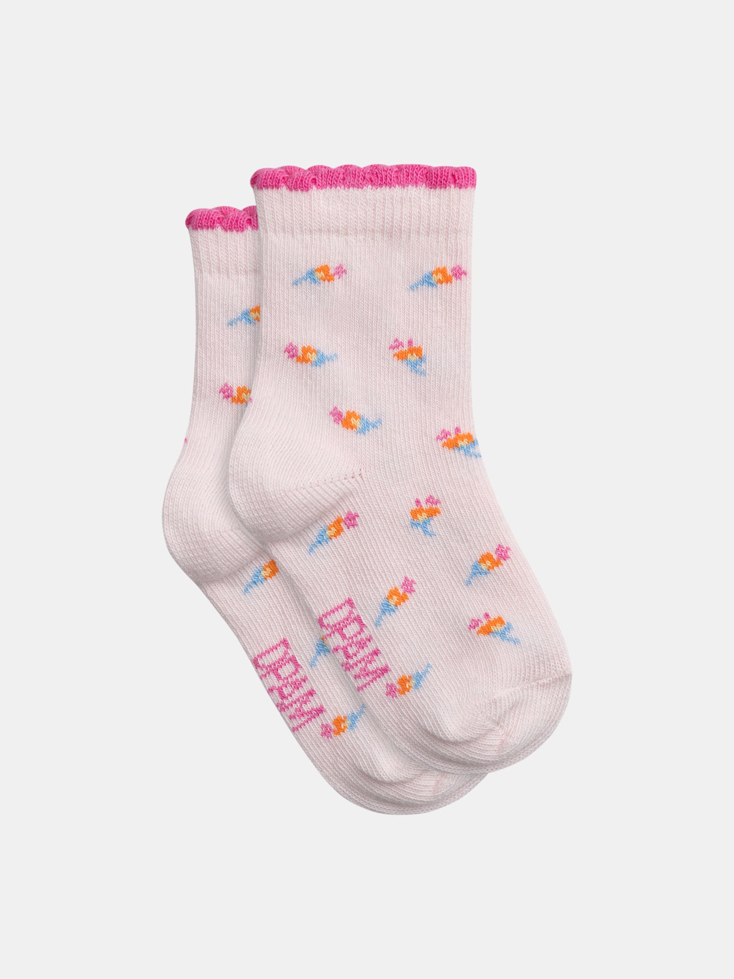 Chaussettes Rose Pâle À Motif Fleurs Pour pour Bébé - Fille - Du Pareil Au Même