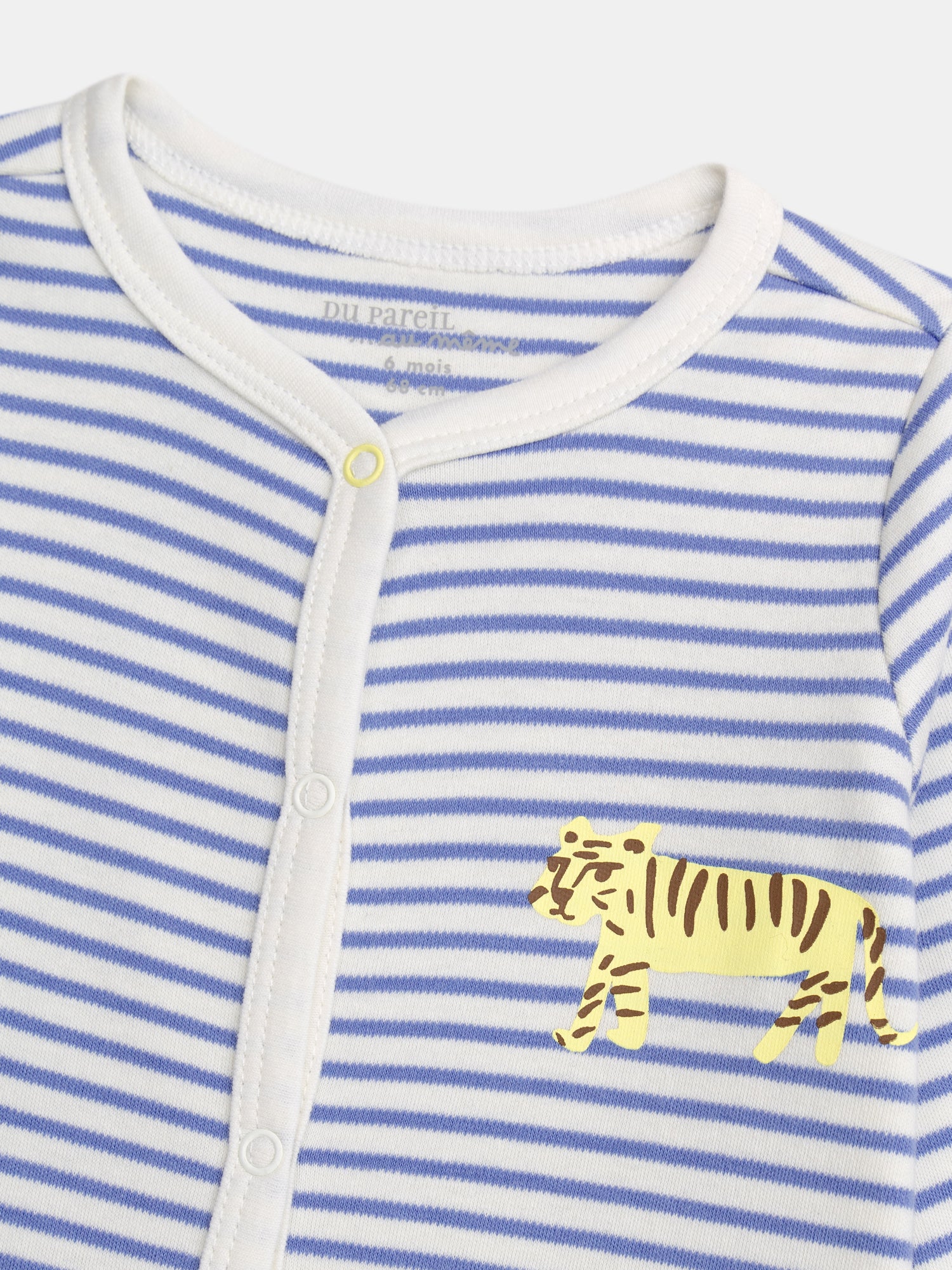 Grenouillère Rayée Avec Imprimé Tigre Pour pour Bébé - Garçon - Du Pareil Au Même