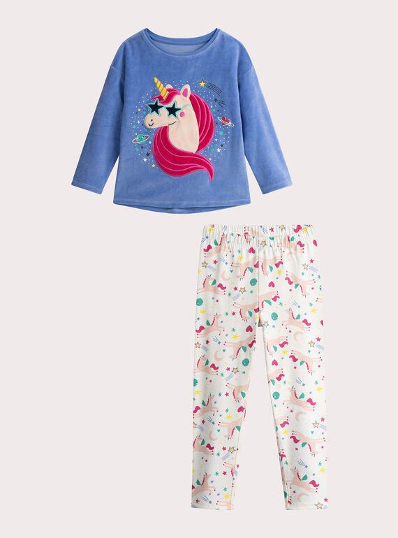 Pyjama phosphorescent à animation licorne pour fille VEFAPYJUNI / 24WH1173PYJC201