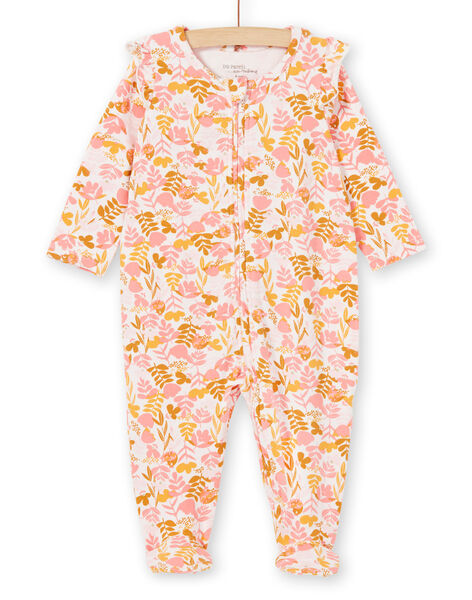 Grenouillere Blanche Et Rose Imprime Fleuri Pyjama Bebe Dpam